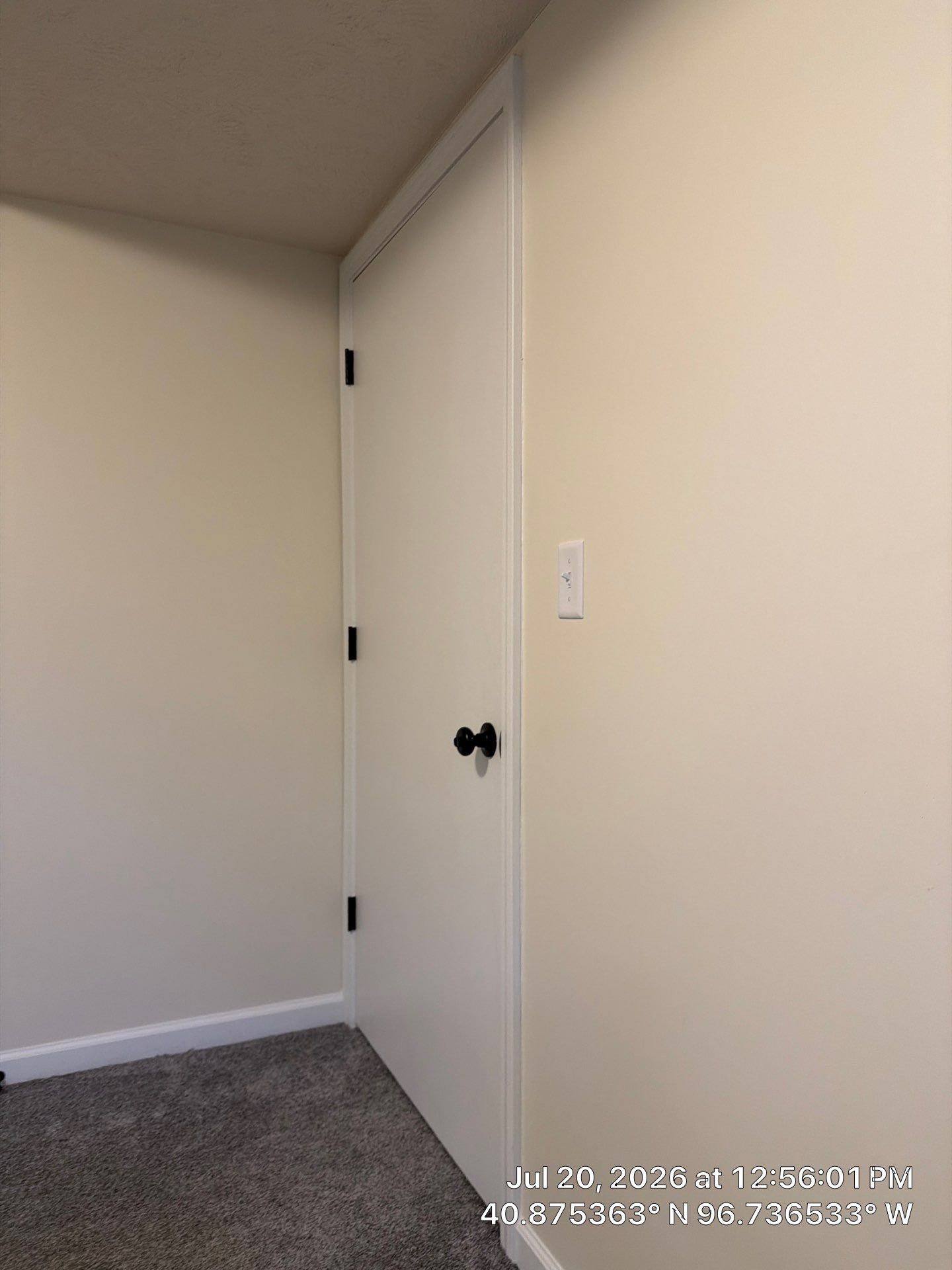 Modern Basement Interior Renovation with New Doors and Carpeting by CompanyCam Sales Demo