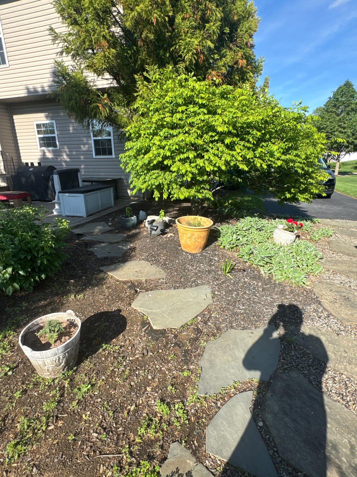 Backyard Retreat: Techo-Bloc Patio + Firepit Lounge by Saylor’s Lawn & Landscape