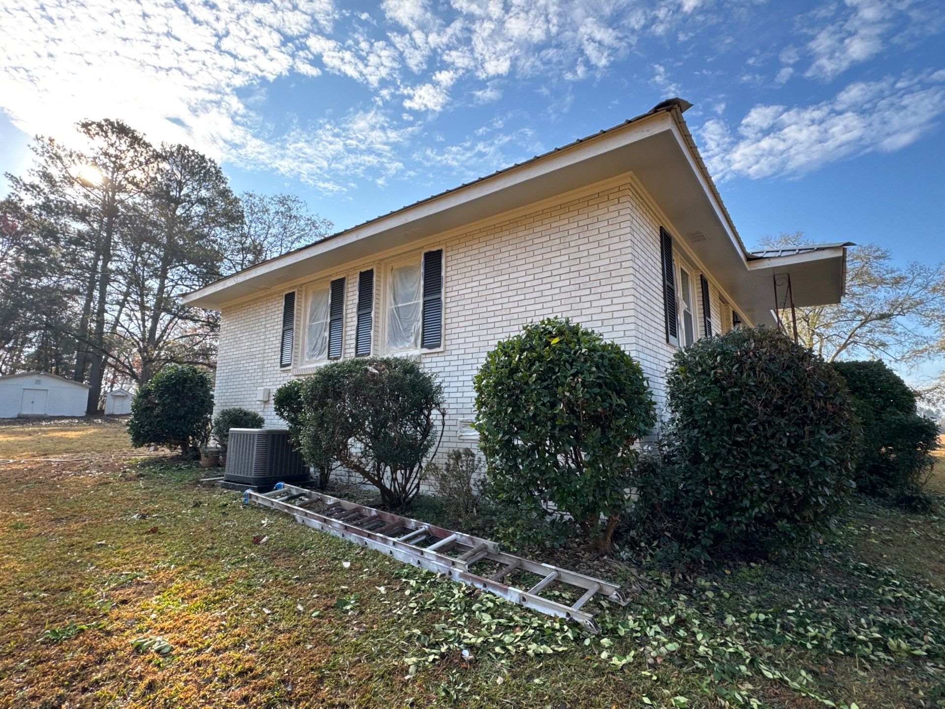 White Masonry Painting and Exterior Home Refresh in Covington by PGP Surface Solutions, LLC