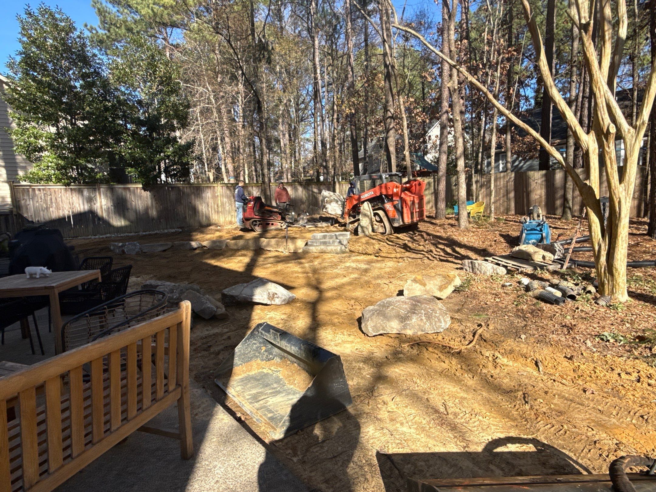 Drainage installation in Durham by Martinez Brother’s Nc Landscaping Inc