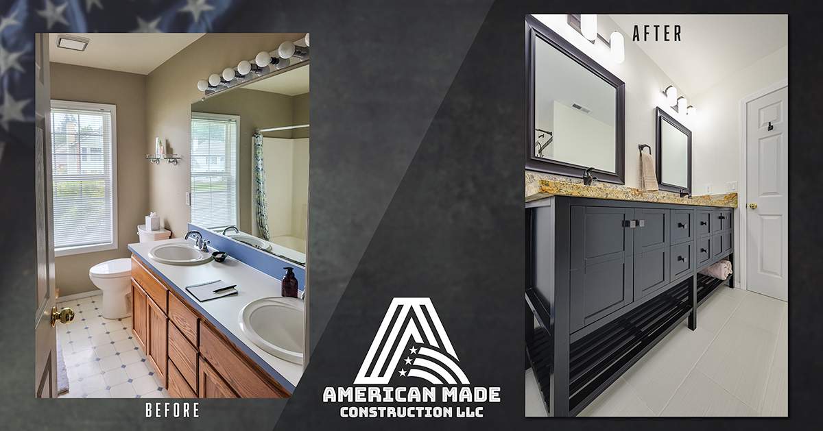 Milwaukie Dual Bathroom Remodel by American Made Construction 