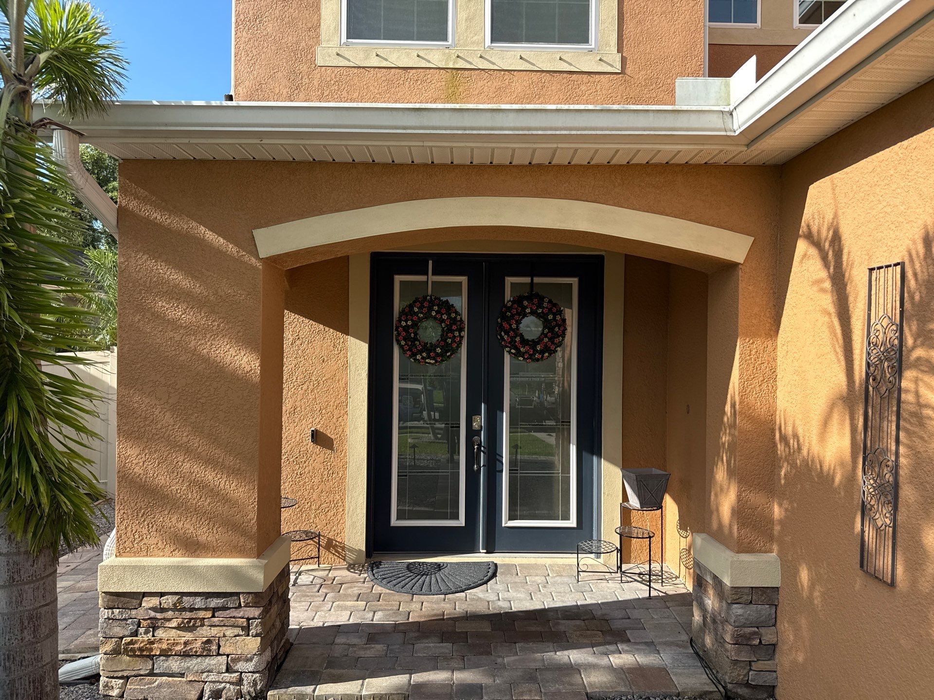 Full Exterior Cleaning – Two-Story House, Gutters, and Fence in Old Mill Preserve, Palmetto, FL by Sunshine AquaWash