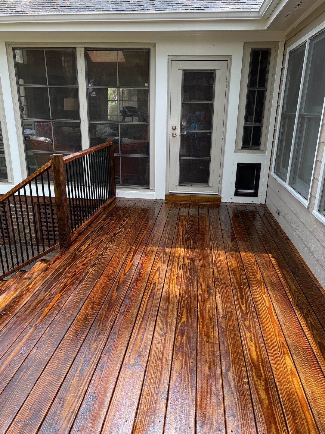 Deck and Stamped Concrete Patio by DuraSeal