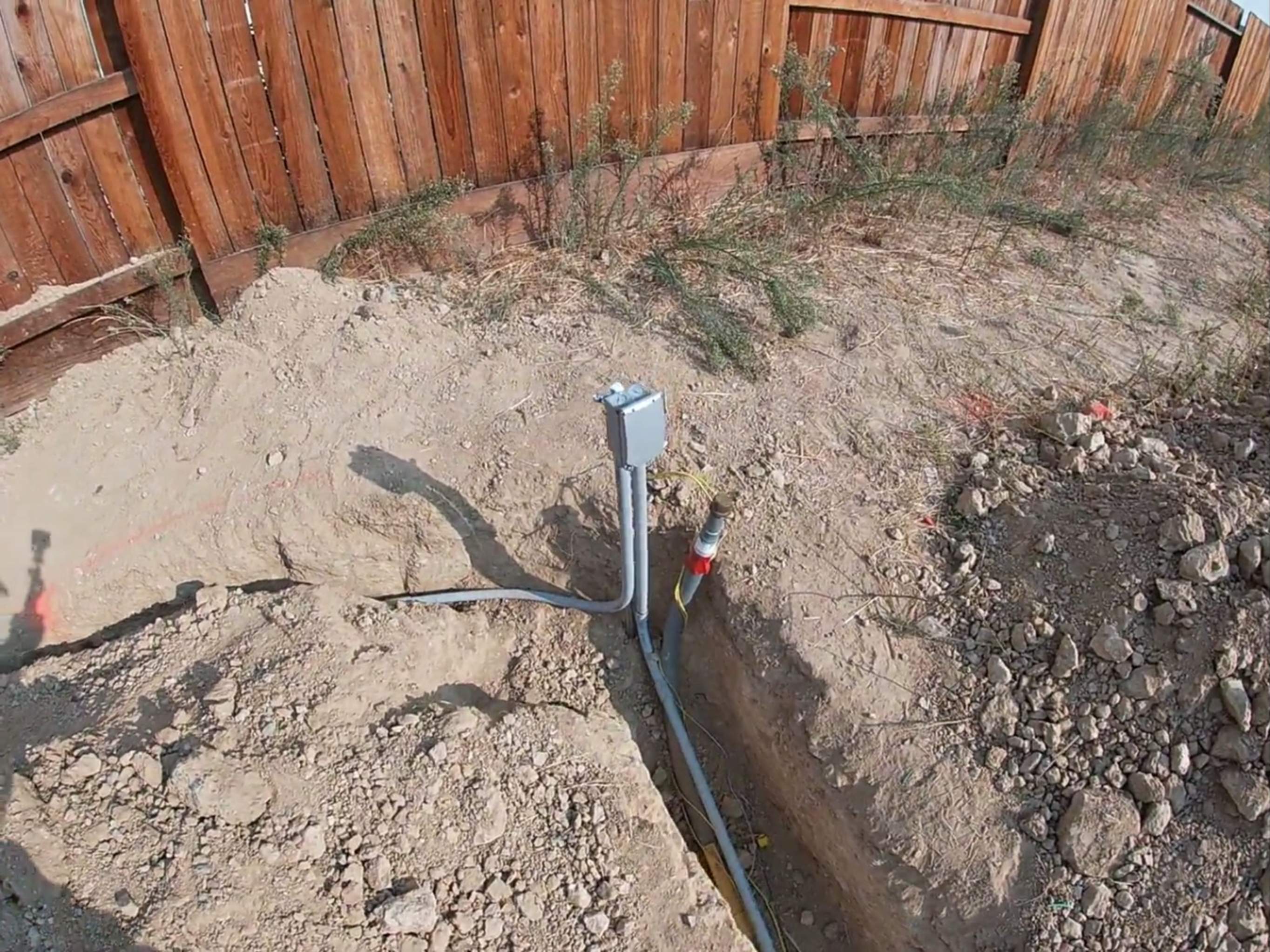 Backyard renovation by Peach Electric Inc