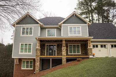 James Hardie Siding Replacement, Exterior Painting, Deck Stain, and Gutter Installation in Peachtree Corners, GA