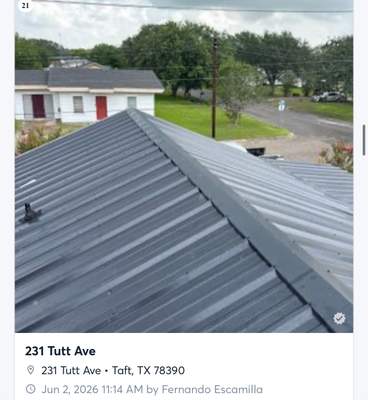 Metal roof makeover - Project in Taft, TX