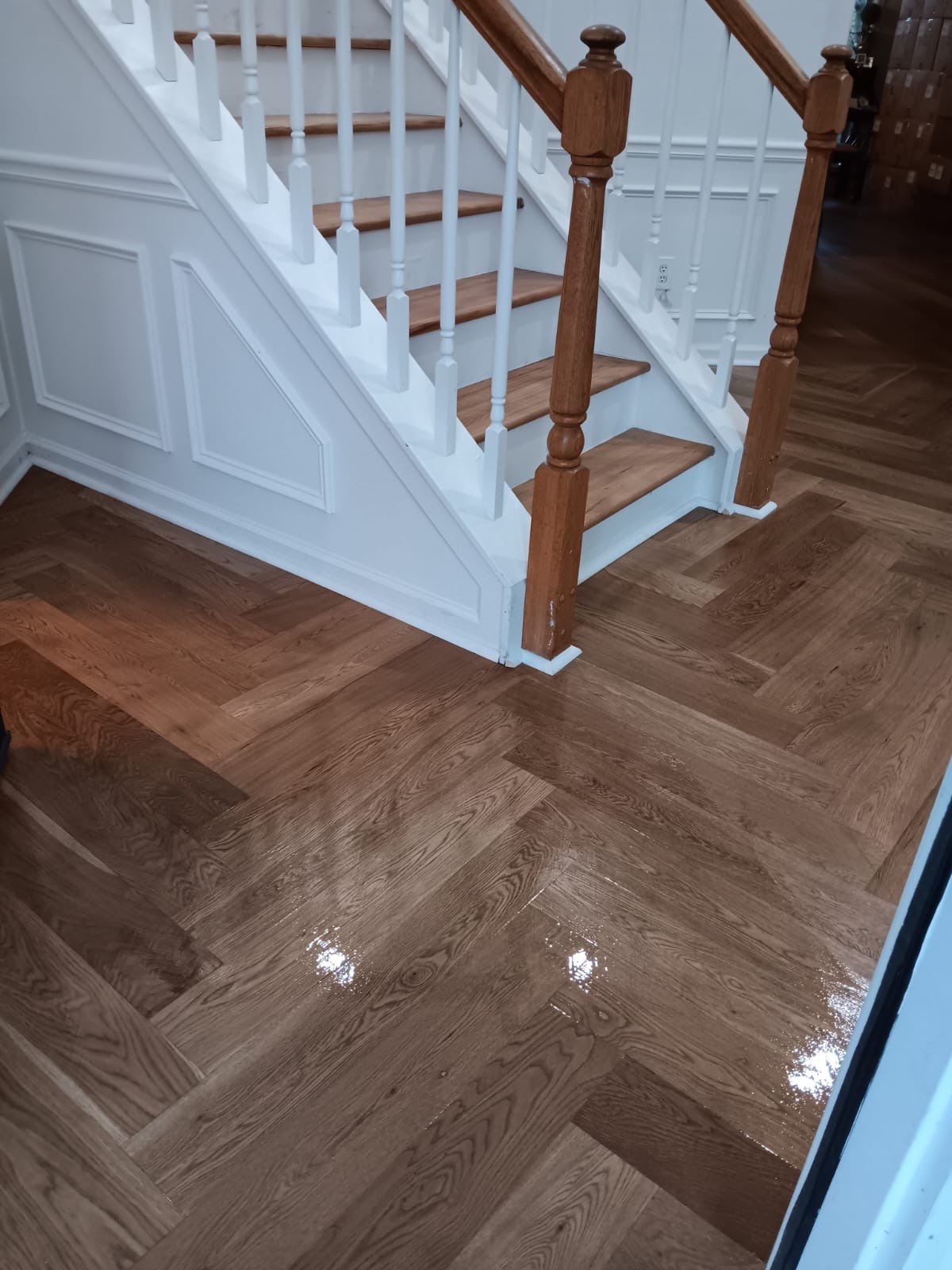 White Oak Herringbone  by Footprints Floors of East Atlanta