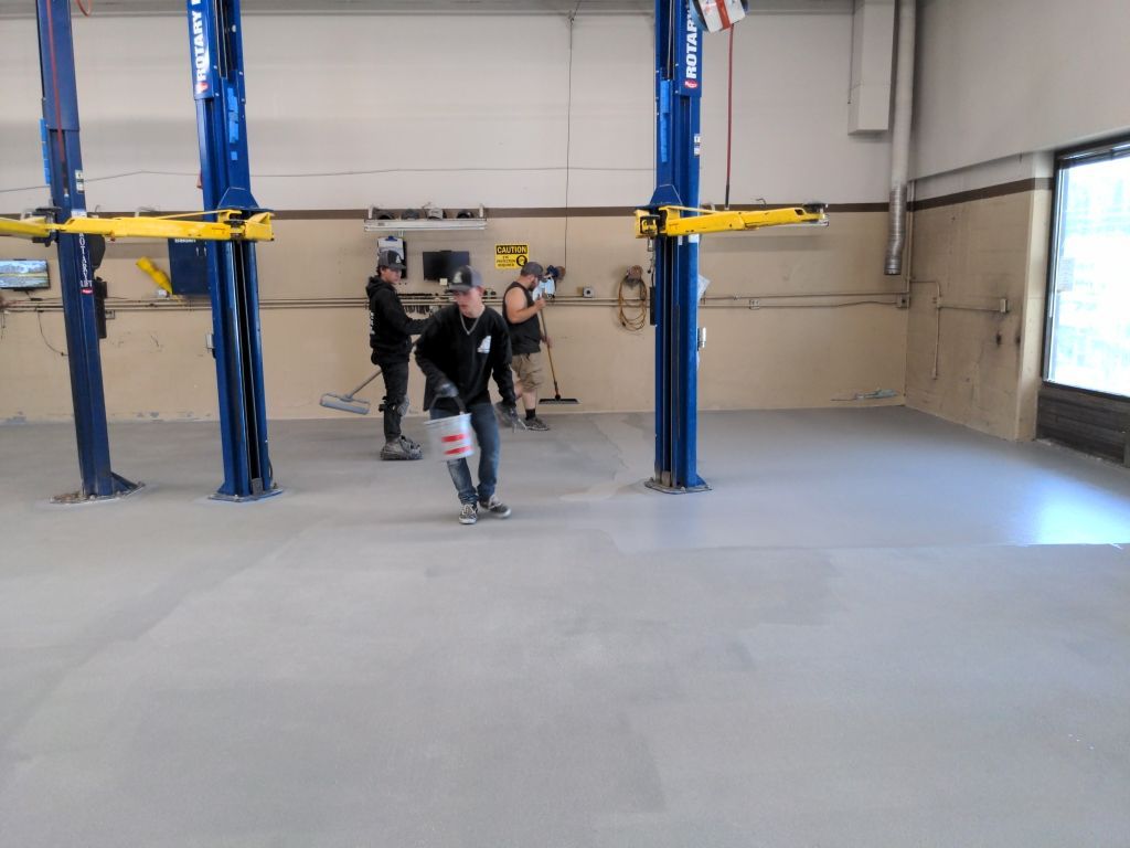 Commercial Floor Transformation using Penntek Shop Floor System by Croc Coatings, LLC