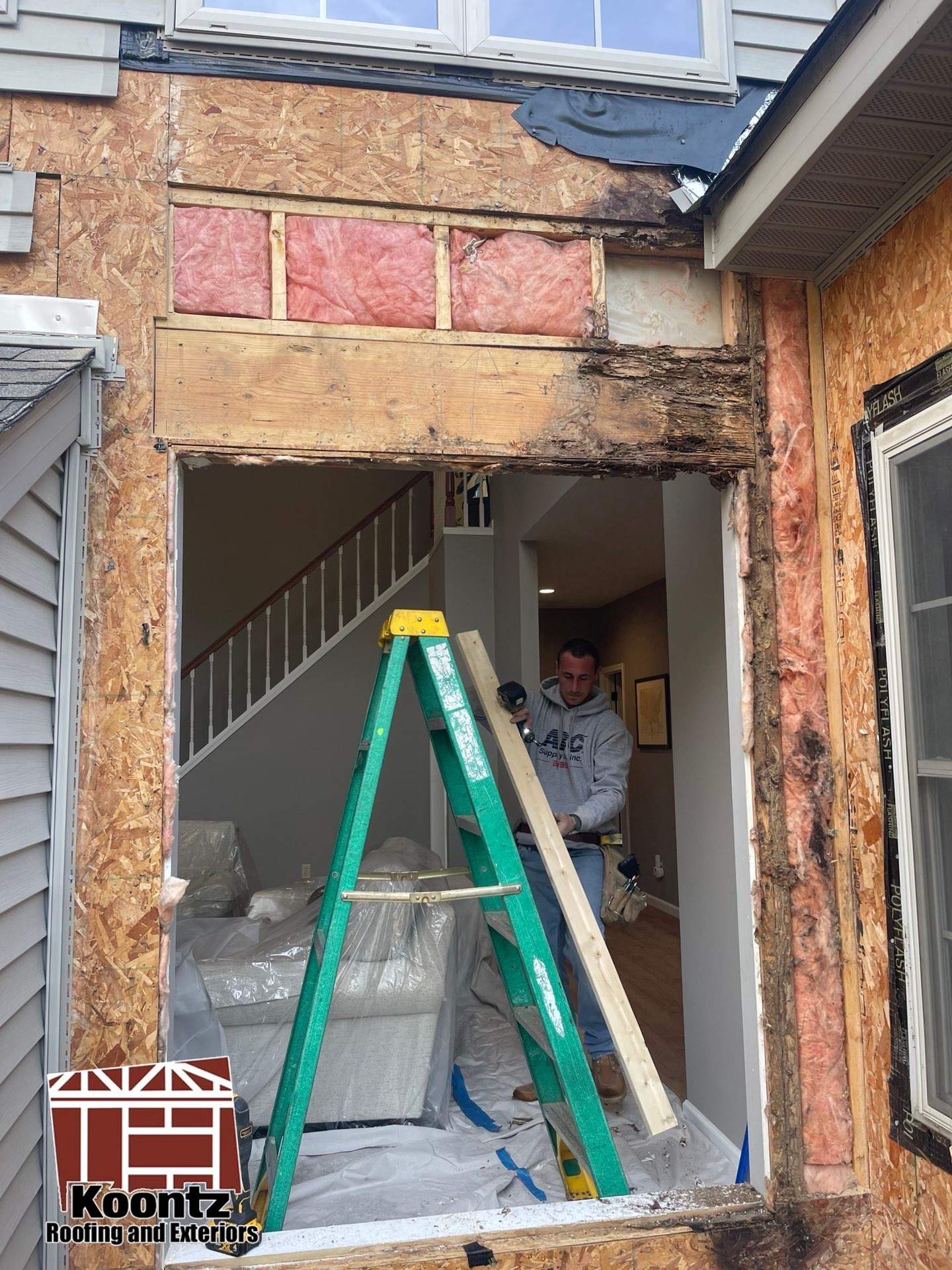 Window Installation using ViWinTech Windows by Koontz Construction