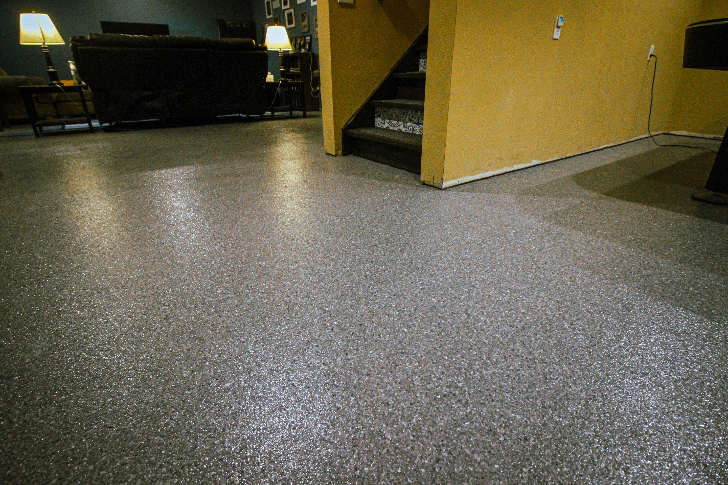Basement Floor using Granite by Your1DayFloor.com