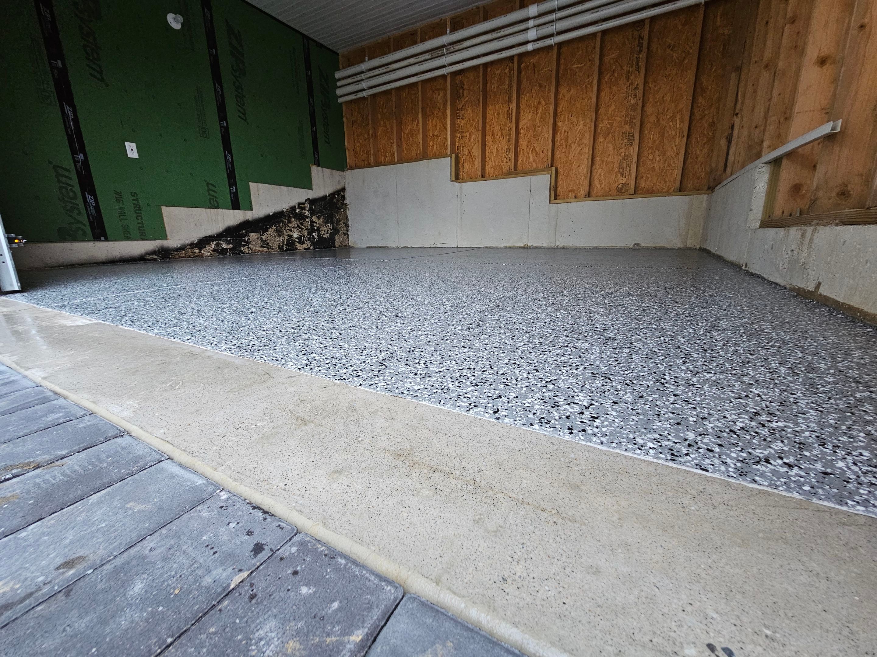 Wombat Flake Garage Floor  by Level 10 Coatings