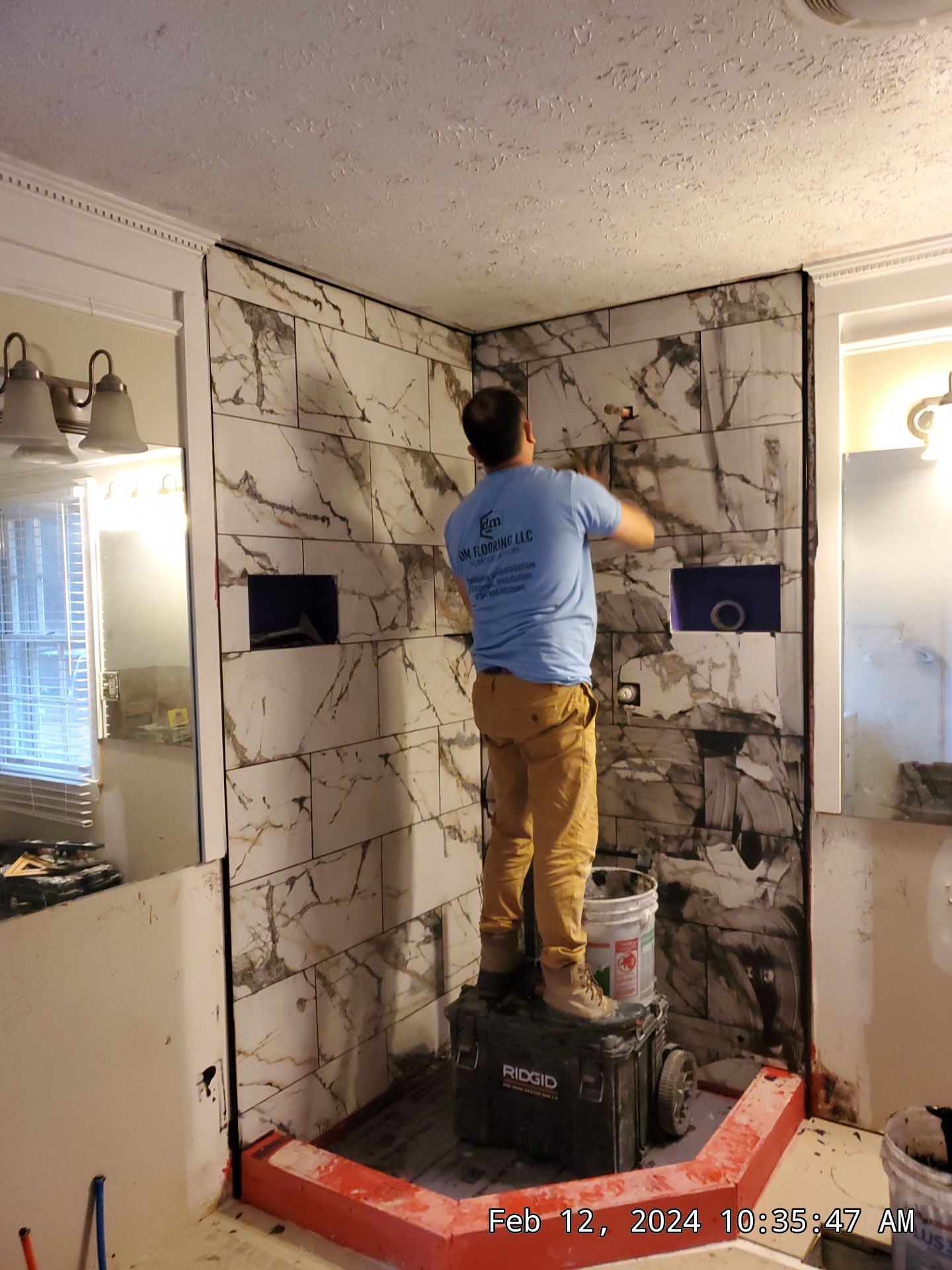 Bathroom Remodel using Soaker tub, vanities, tile, new shower by Baxter Professional LLC