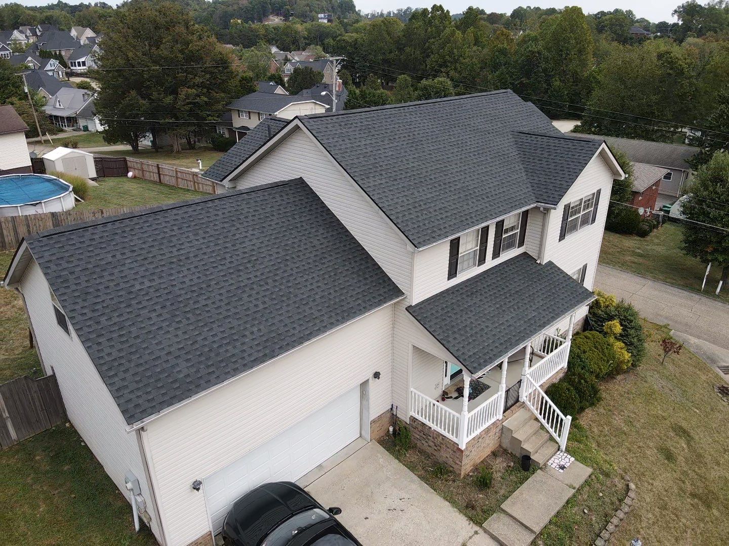 Residential Roofing Installation using GAF Timberline HDZ Charcoal by Rainstoppers Roofing