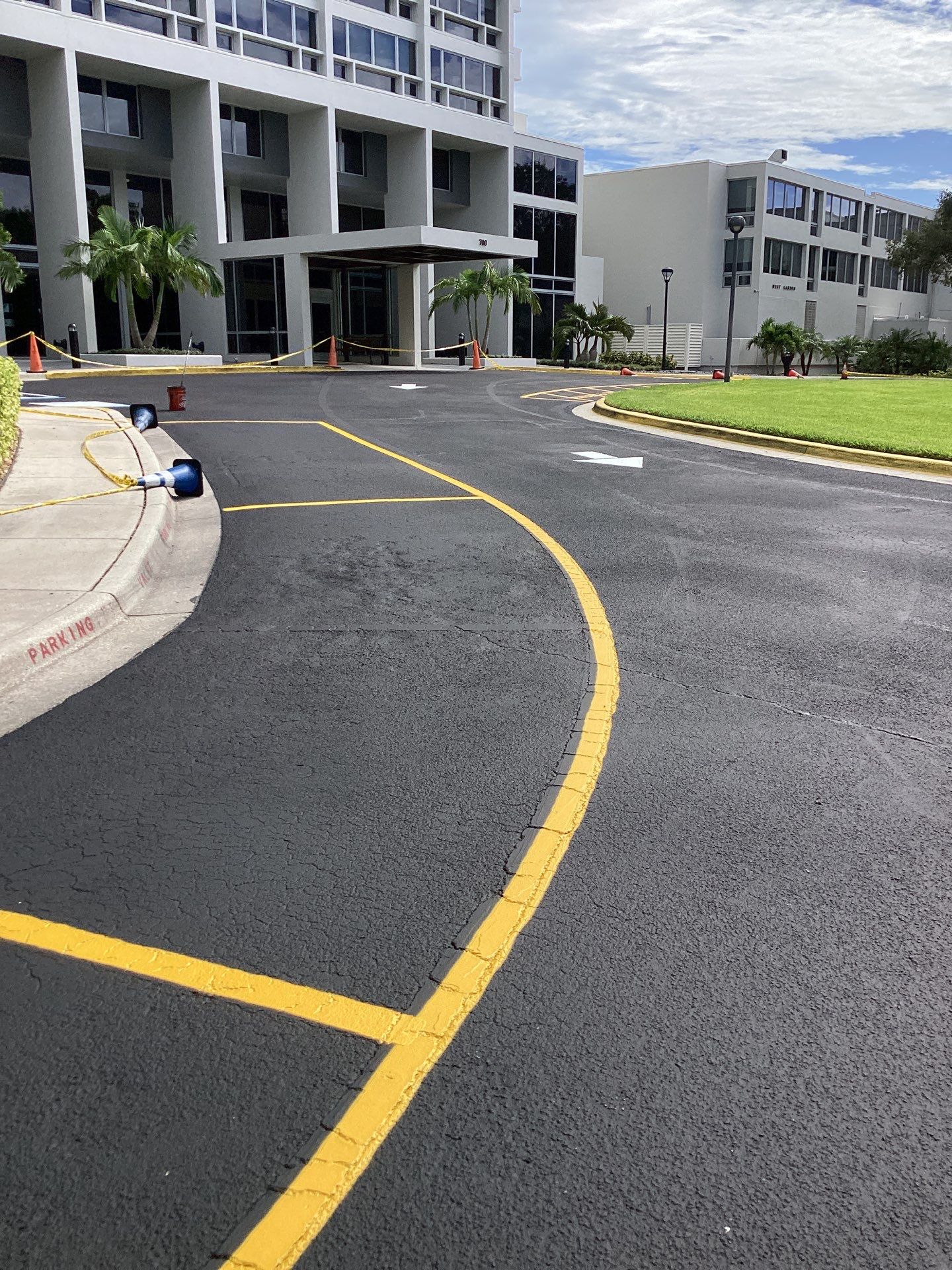 Asphalt Maintenance & Safety Markings at Plymouth Harbor by Everline Coatings & Services - Southwest FL