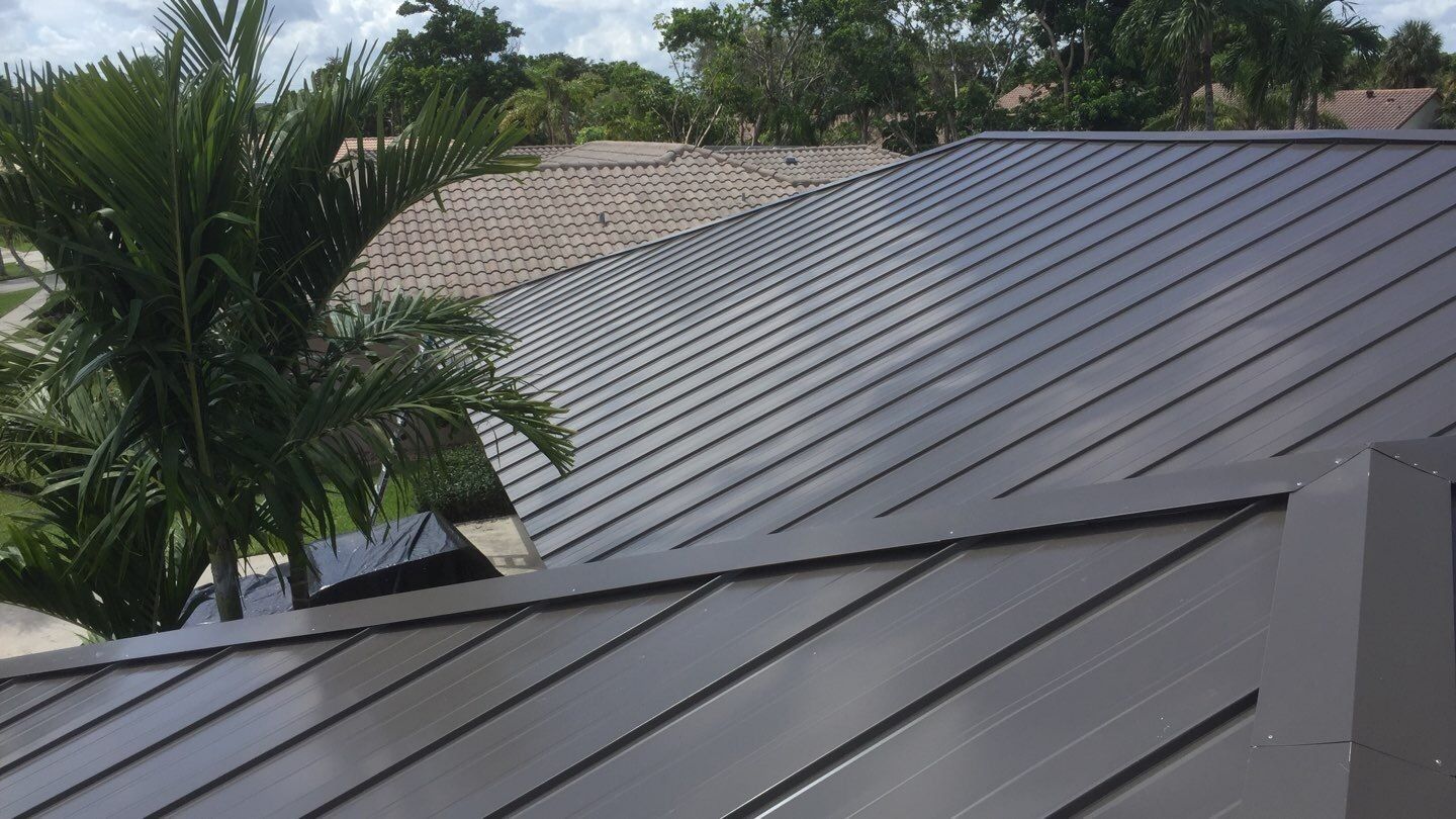 Residential Roofing Installation using 1" Nail strip metal roof by BLUES BROTHERS ROOFING