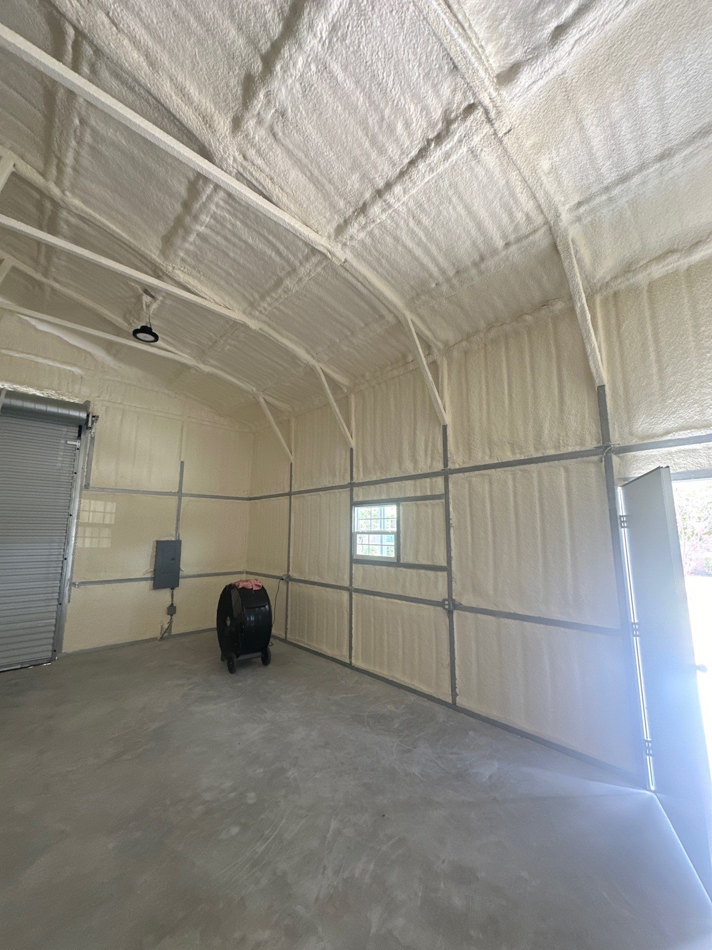 2" close cell foam on this new shop in Lavon Tx by Apex Insulation Solutions