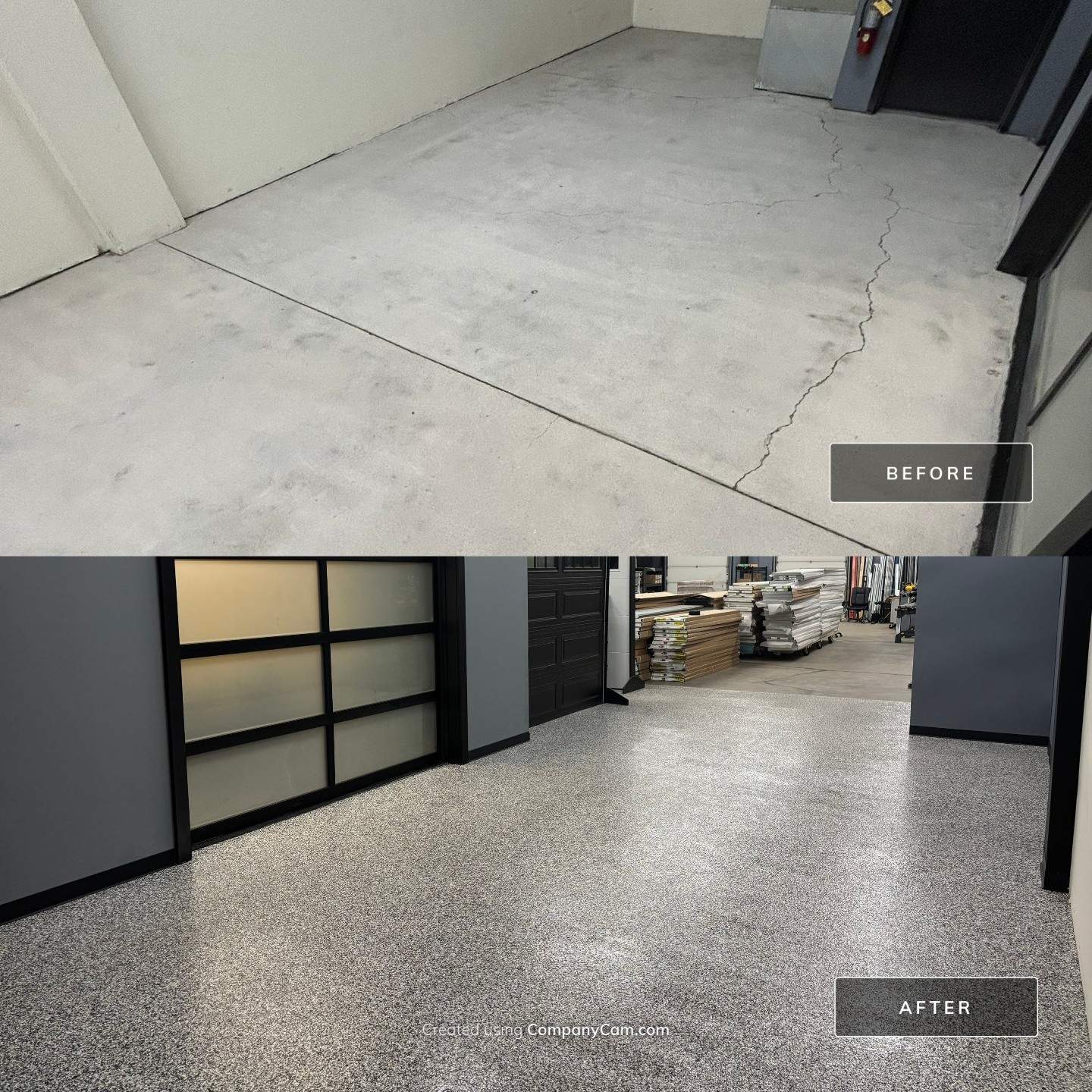 Garage Floor Coating Transformation by DiGiorgi Roofing and Siding Inc