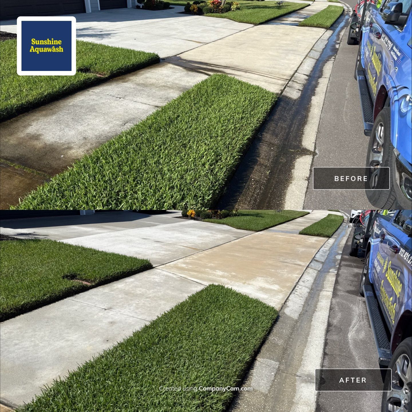 Concrete Driveway & Sidewalk Cleaning — Canoe Creek Community, Parrish, FL by Sunshine AquaWash