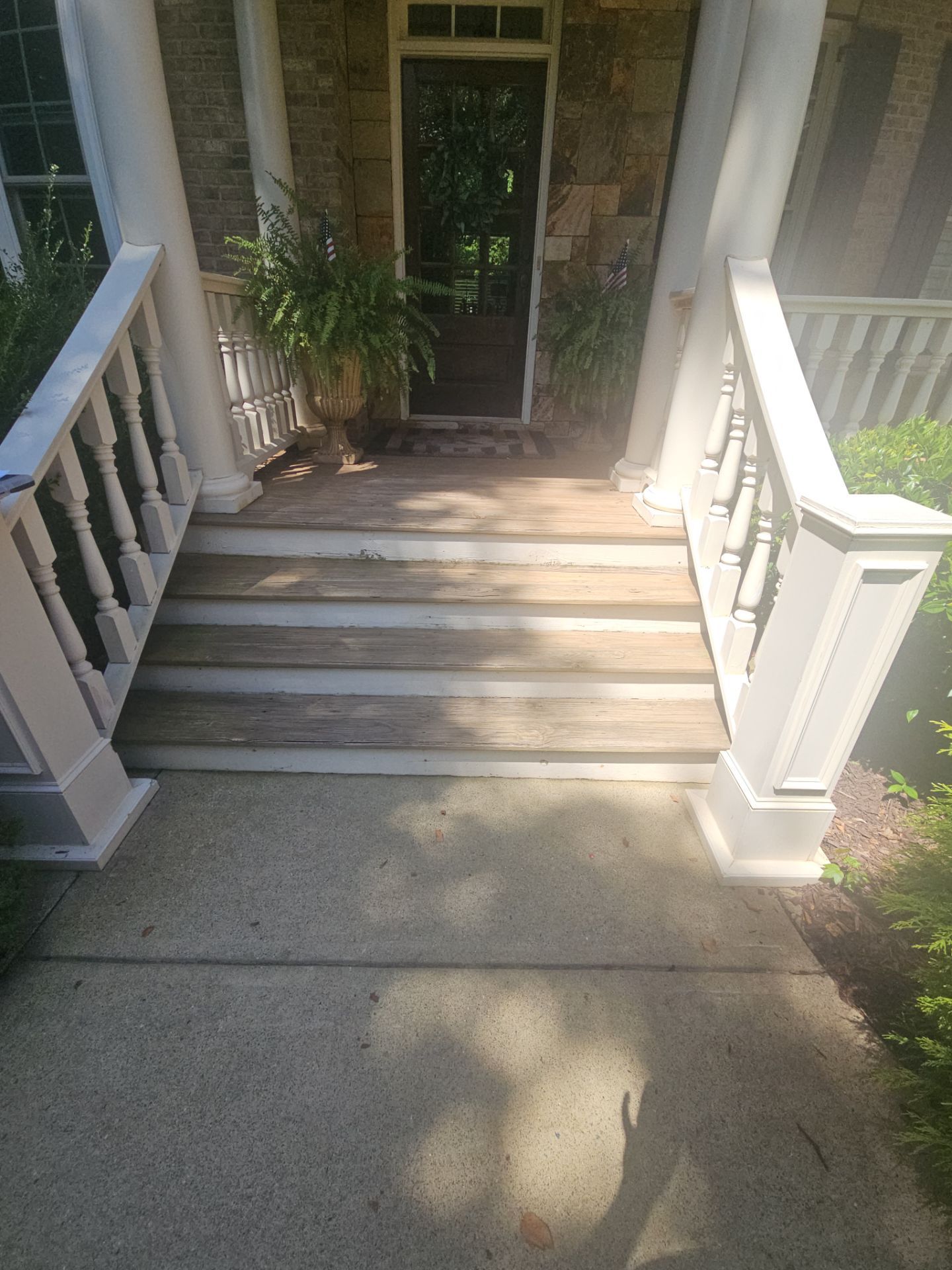 Alpharetta, GA Front Porch Replacement using Cedar Decking by Nelson Exteriors