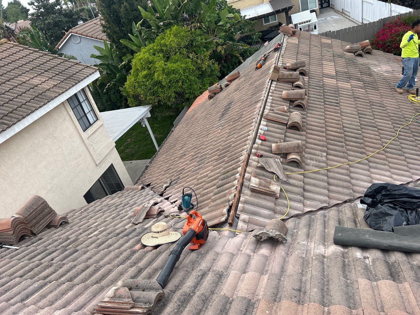 Comprehensive Concrete Tile Roof Replacement and Structural Wood Repair in Chula Vista by Reliable Roofing San Diego Inc.
