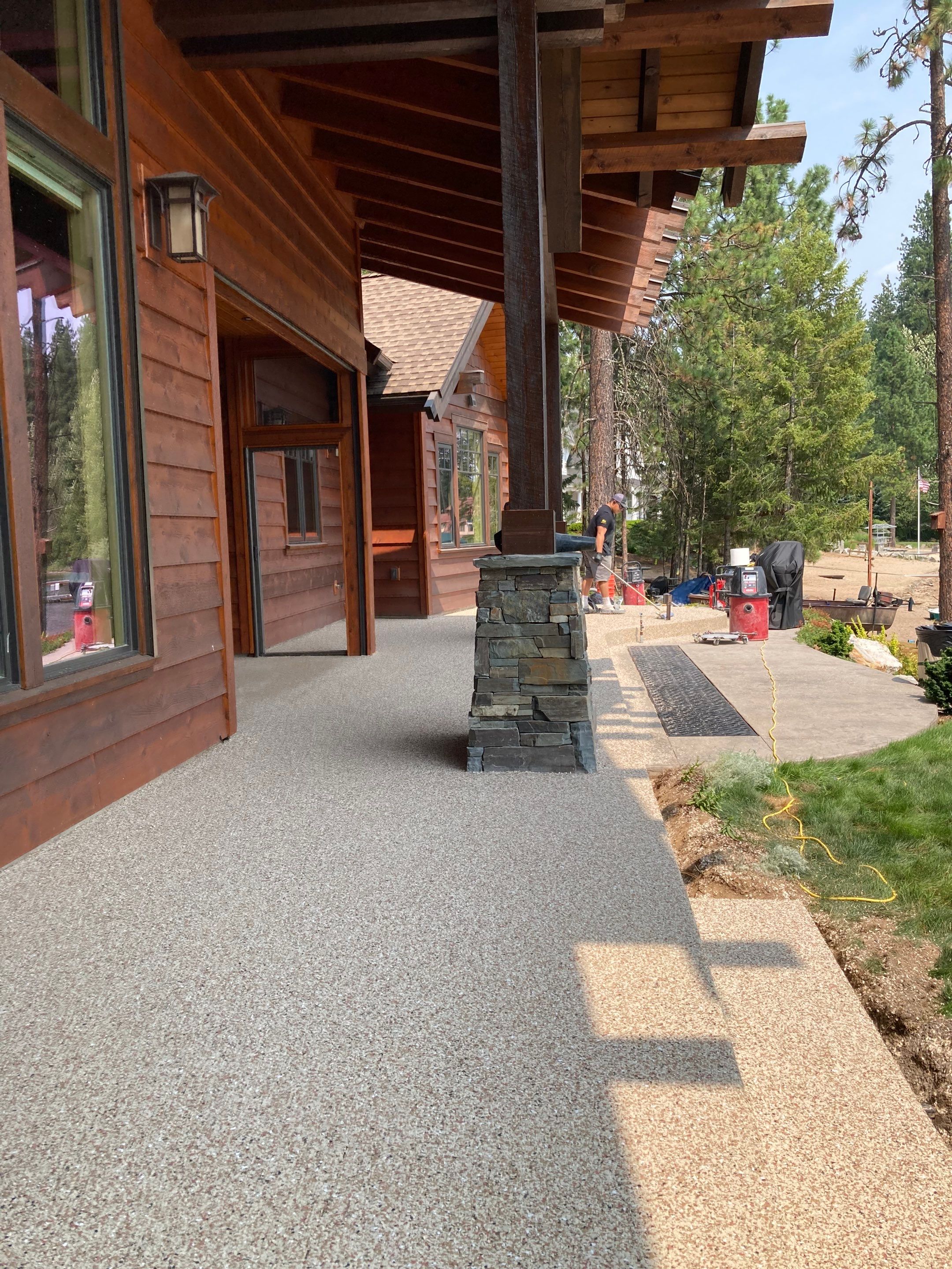 Patio and Walkway using Pecan and the Penntek Evolution Flooring System by Croc Coatings, LLC