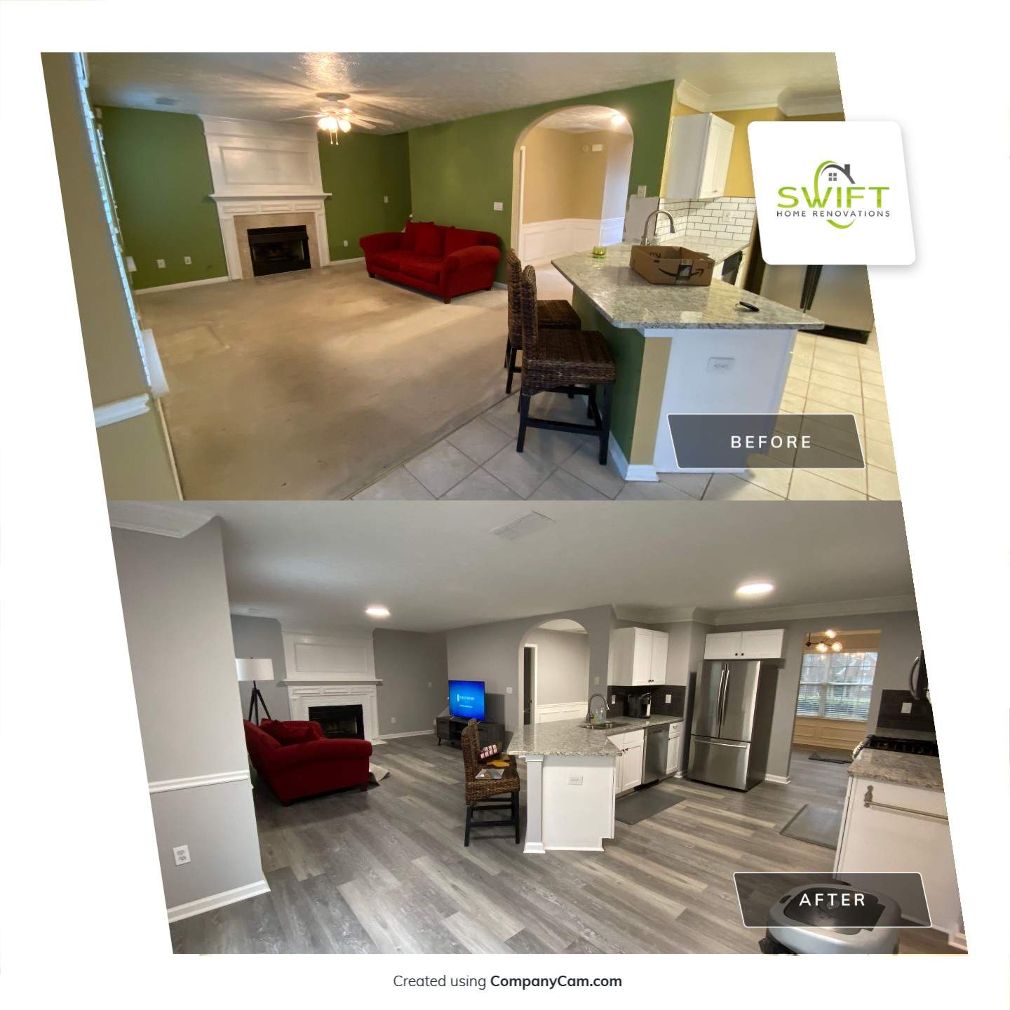 Comprehensive Interior Remodel and Modern Bathroom Renovation in Mableton by Swift Home Renovations