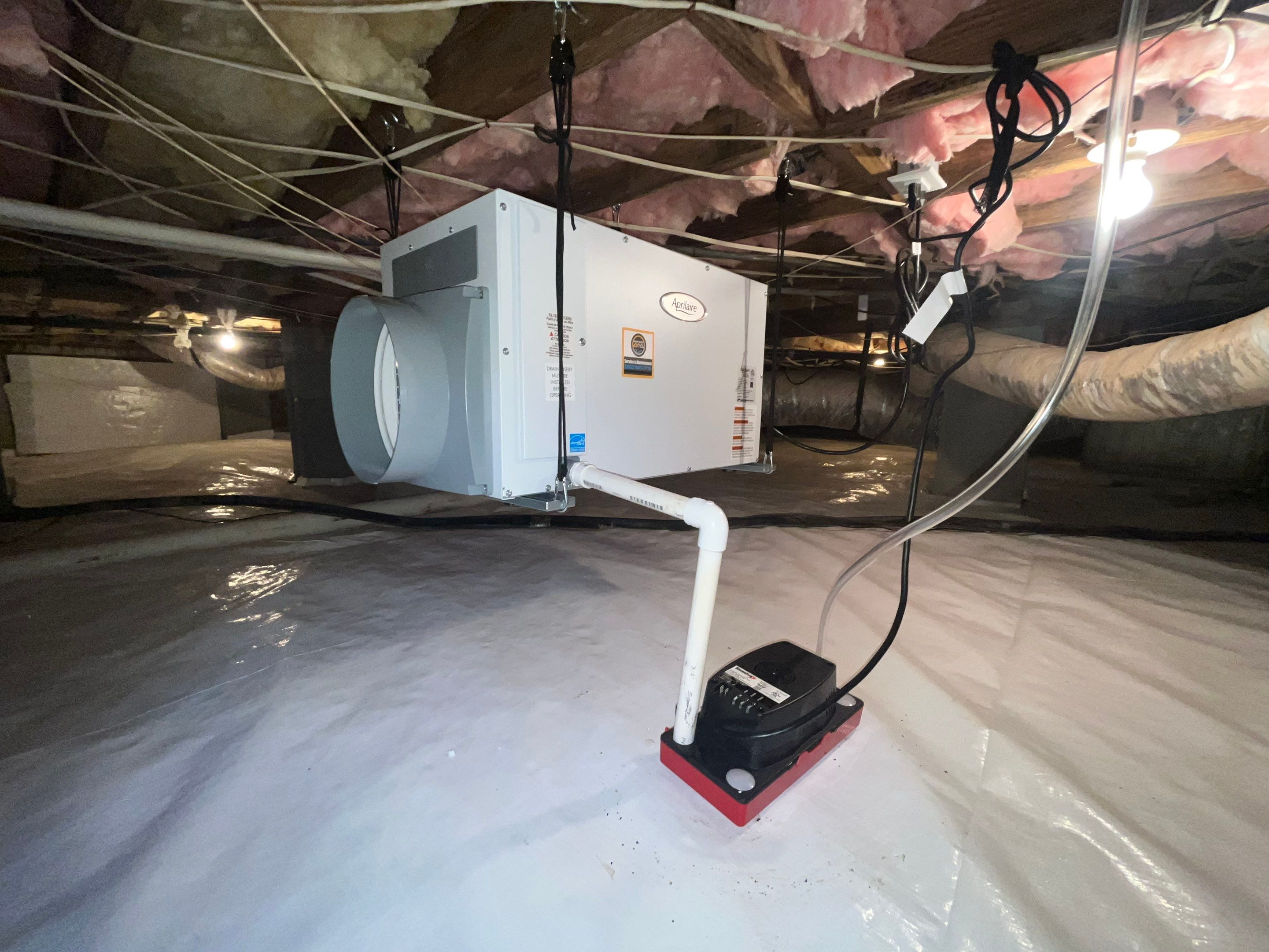 Dehumidifier and Moisture Barrier install with Structural repairs. by Impact Crawlspace