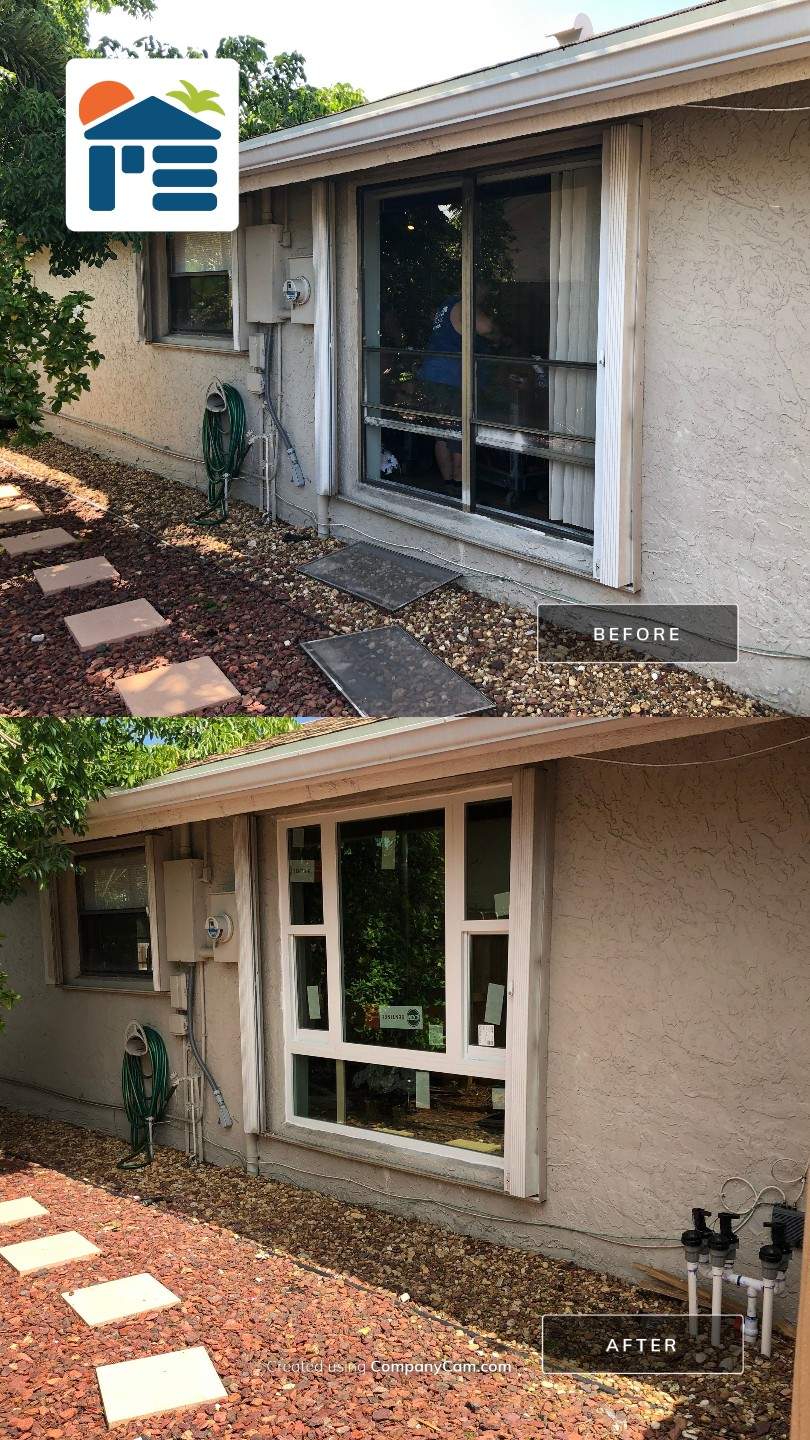 Impact Window Installation & Sliding Glass Door to Window Conversion – Coconut Creek, FL by The Door Doctor of South Florida, Inc.