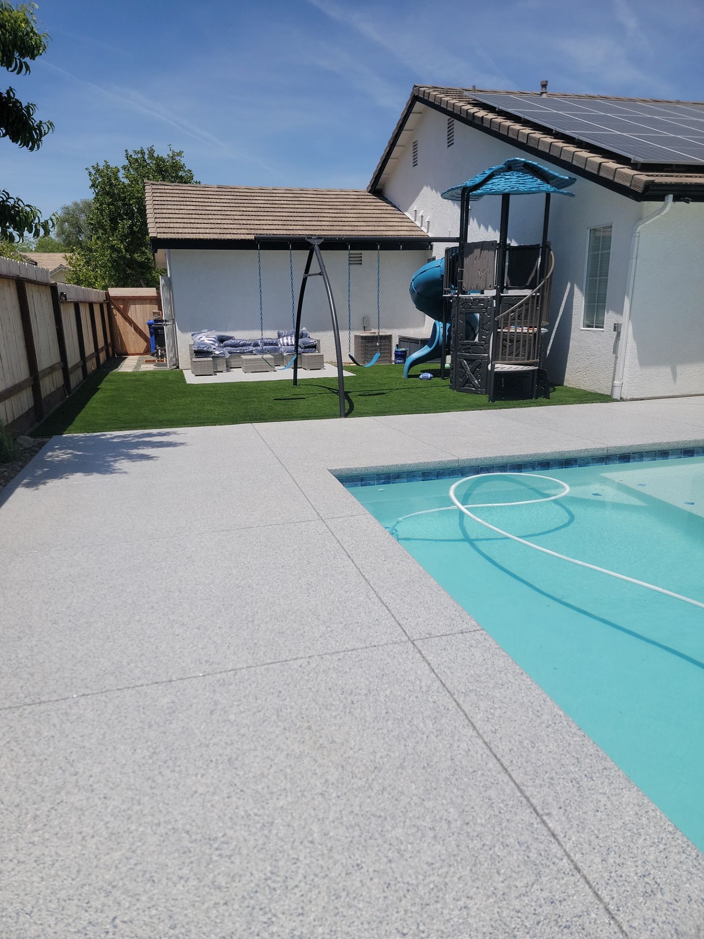 Polyurea Concrete Coating for Templeton Pool Deck and Front Porch by MGP Coatings