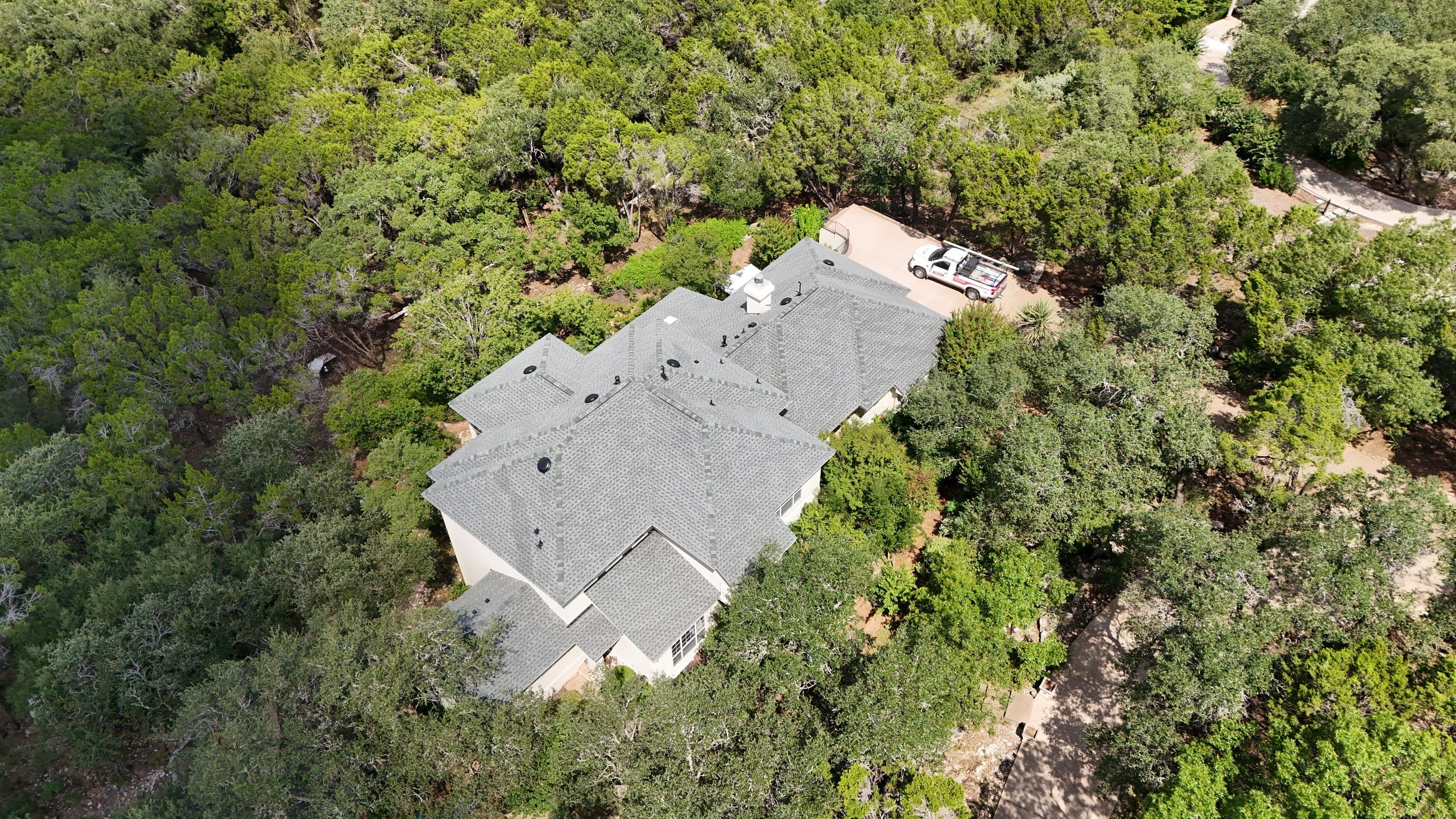 Residential Roof Replacement using GAF - HDZ - Slate by Action Exteriors Austin