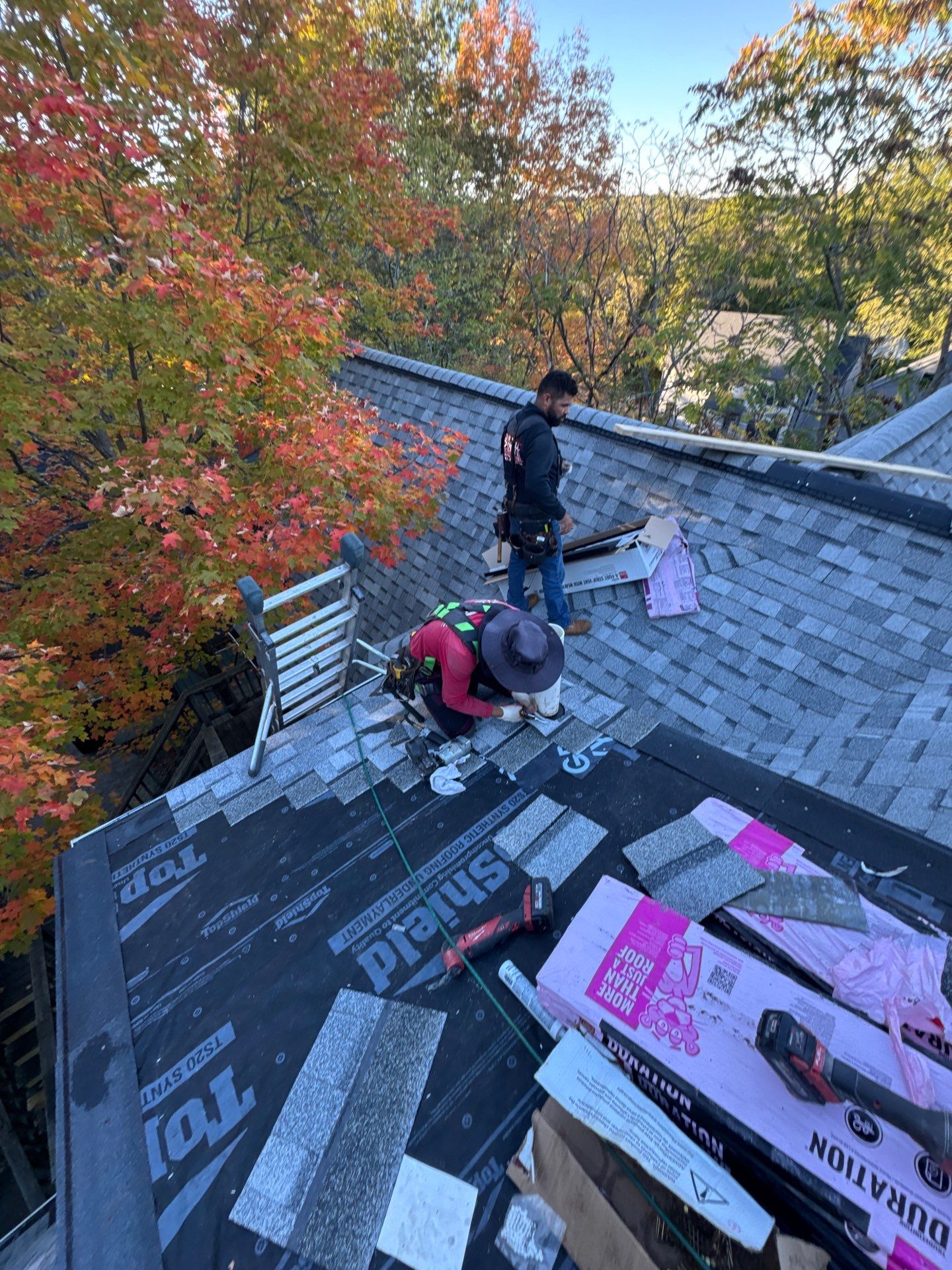 Full Roof & Porch EPDM Replacement with Skylight and Chimney Repairs by Mighty Dog Roofing of Greater Middlesex County