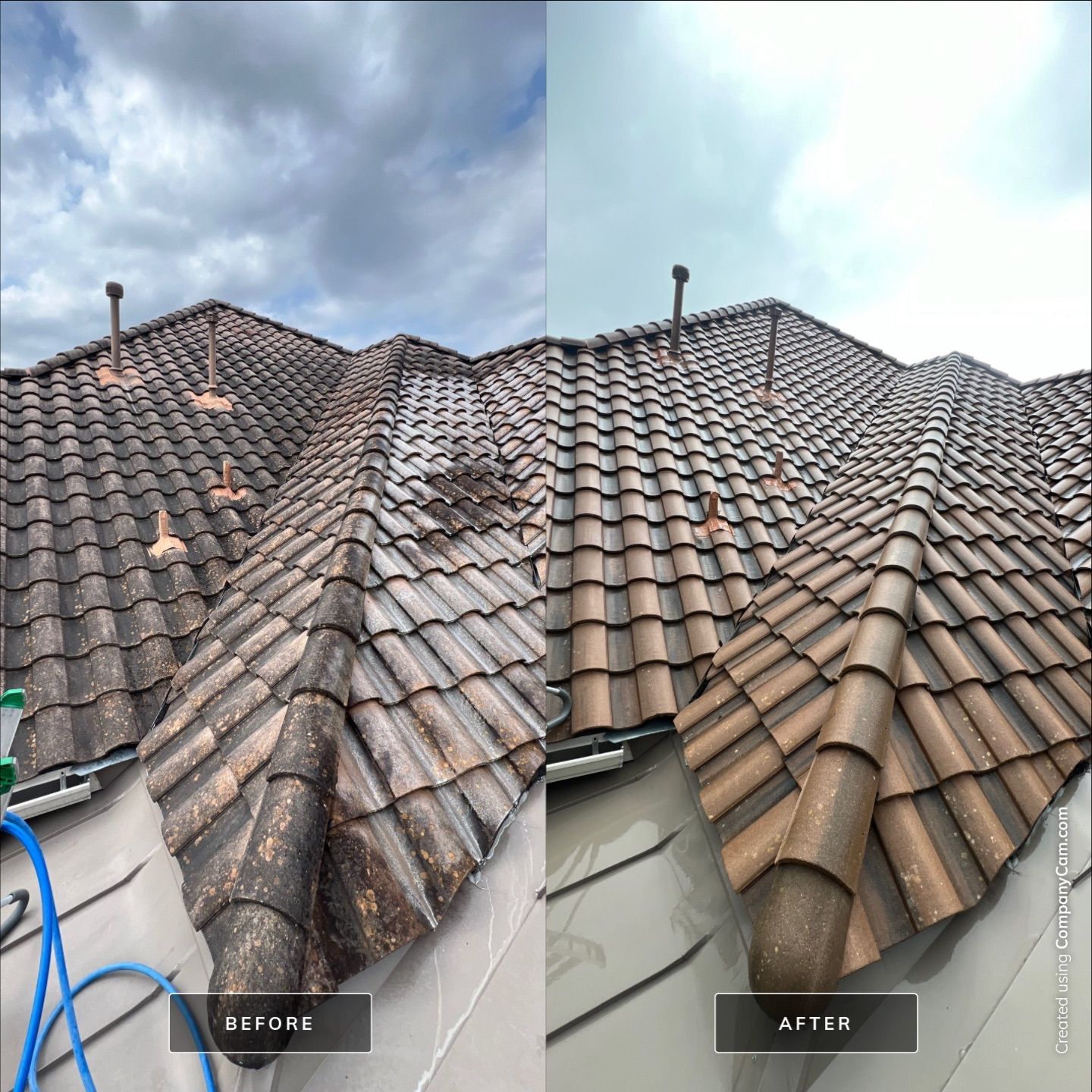 Tile Roof Wash Project in San Antonio by Bright Choice