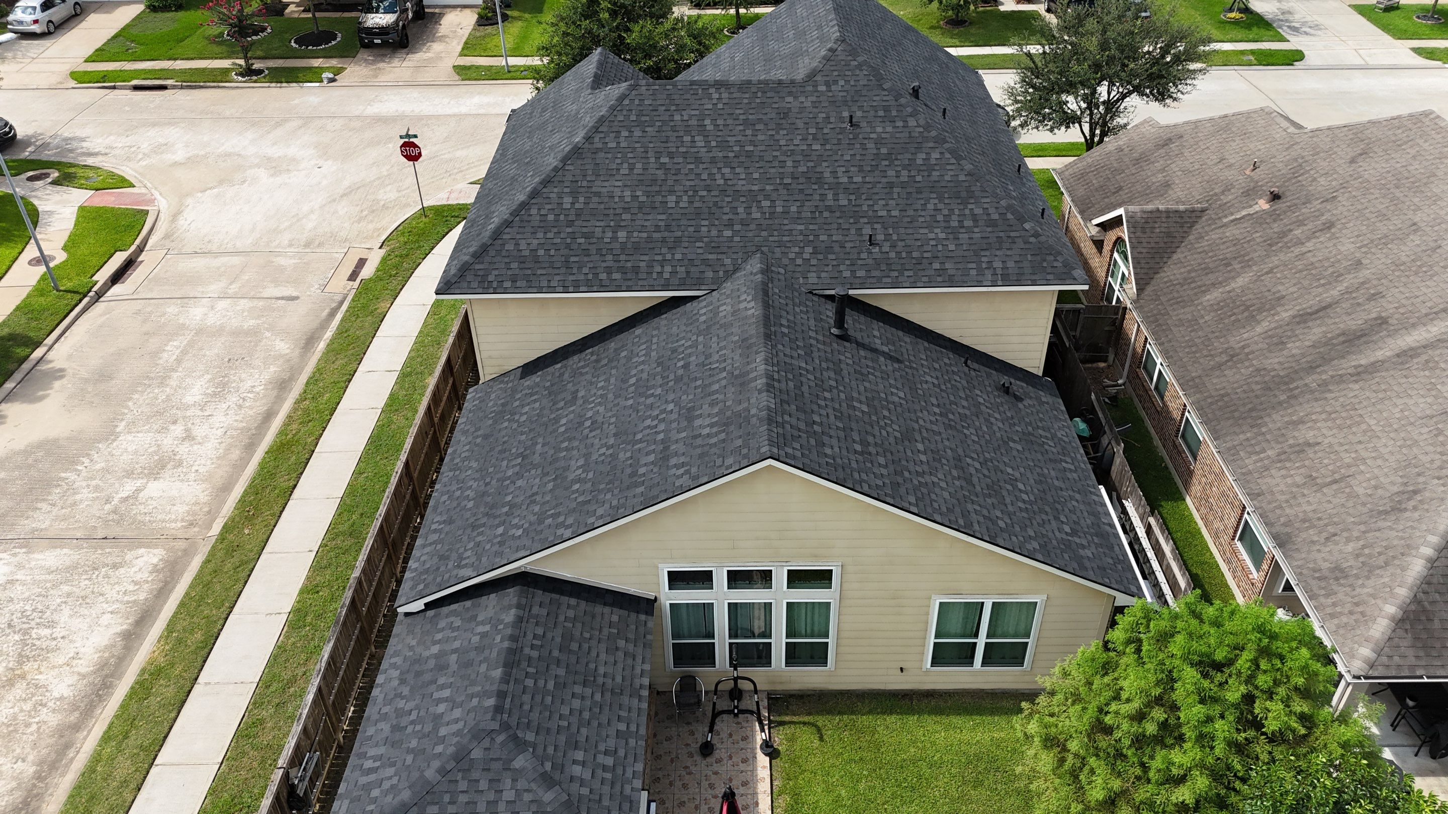 Residential Roofing Installation using IKO Dynasty after Storms in Cypress by Core Four Roofing