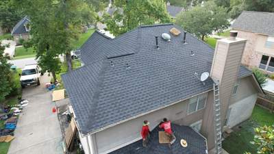Deep Slate-Blue Shingle Roof Replacement — Conroe, TX