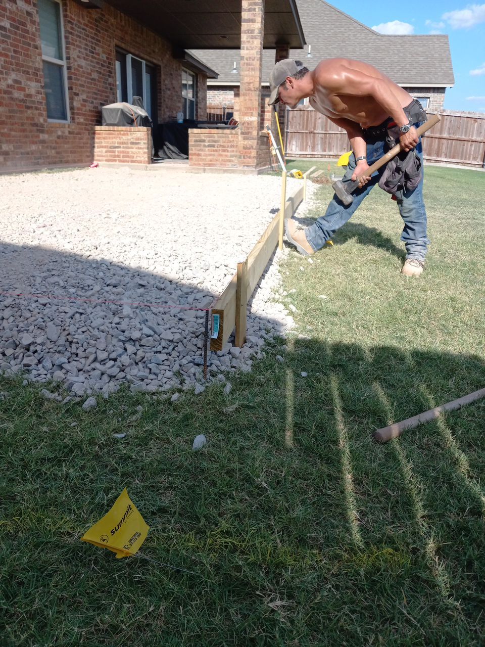 Concrete slab with Pergola by Clays Services Inc