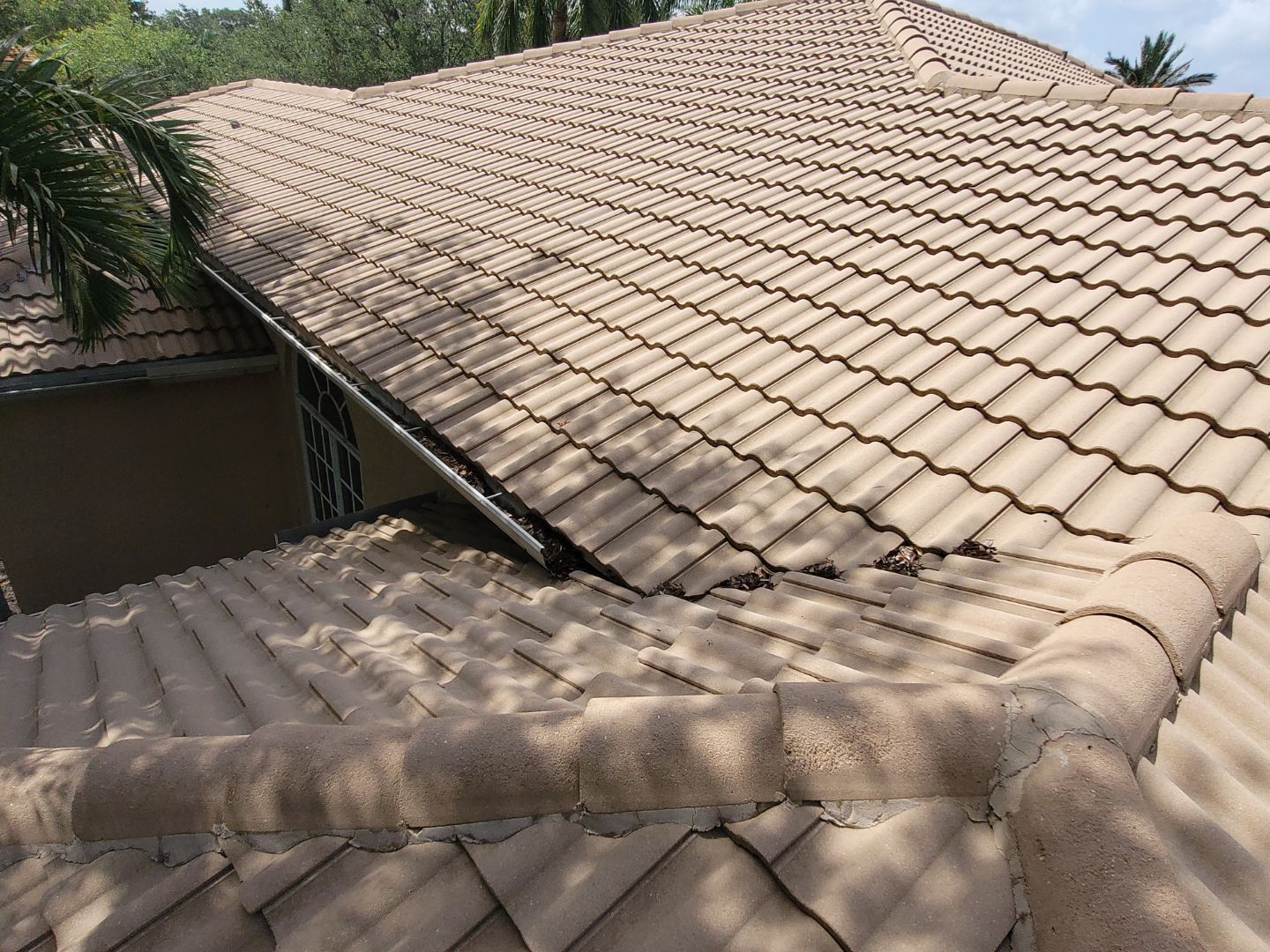 Concrete Tile Roof Leak Repair and Wood Decking Replacement in Parkland by Aastro Roofing