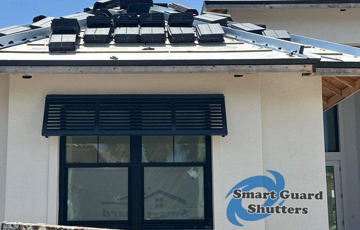 Decorative Bahamas in Black Gray by Smart Guard Shutters