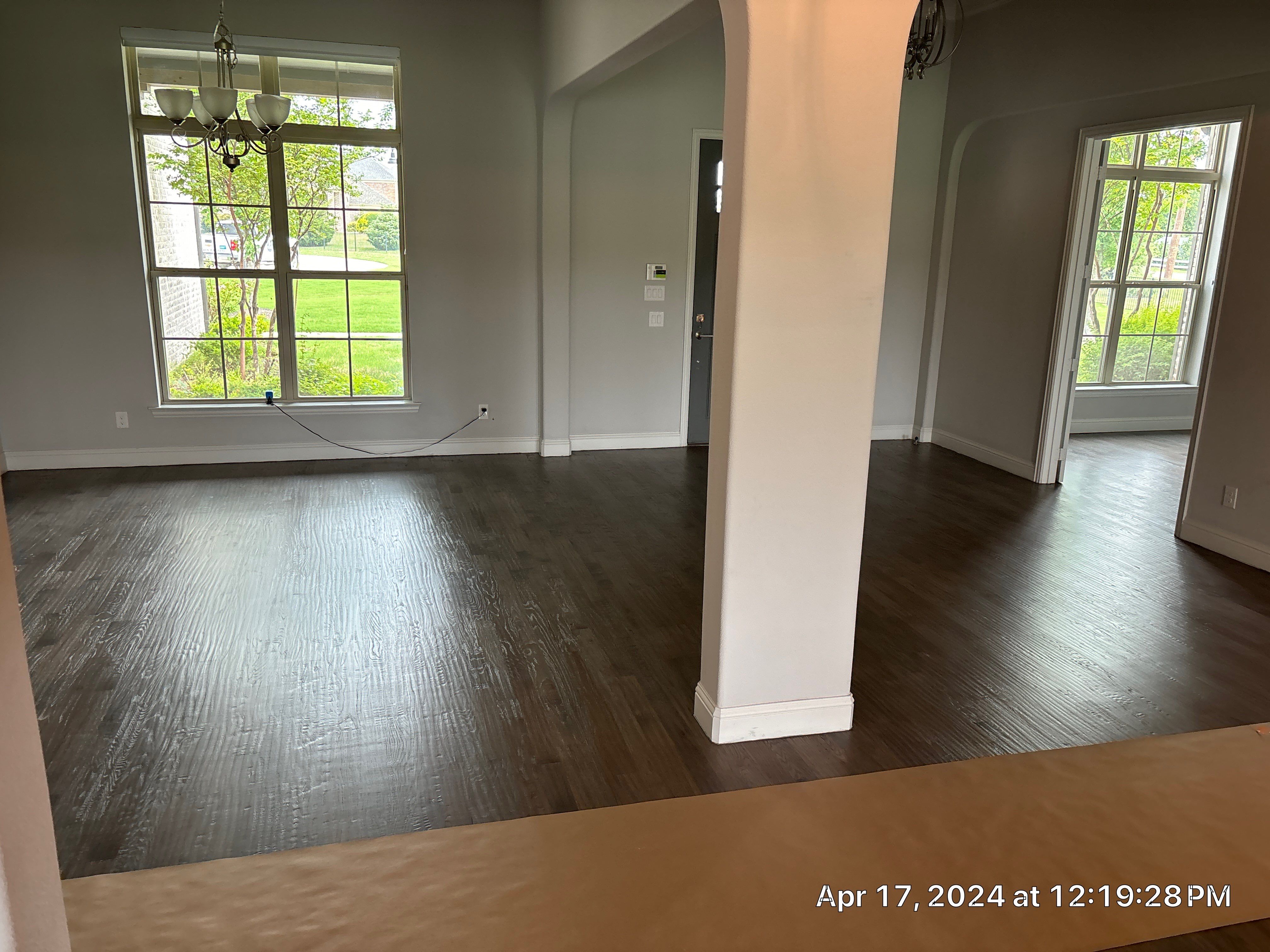 Refinish from Brown to Warm Gray by Bernard Hardwood Floors