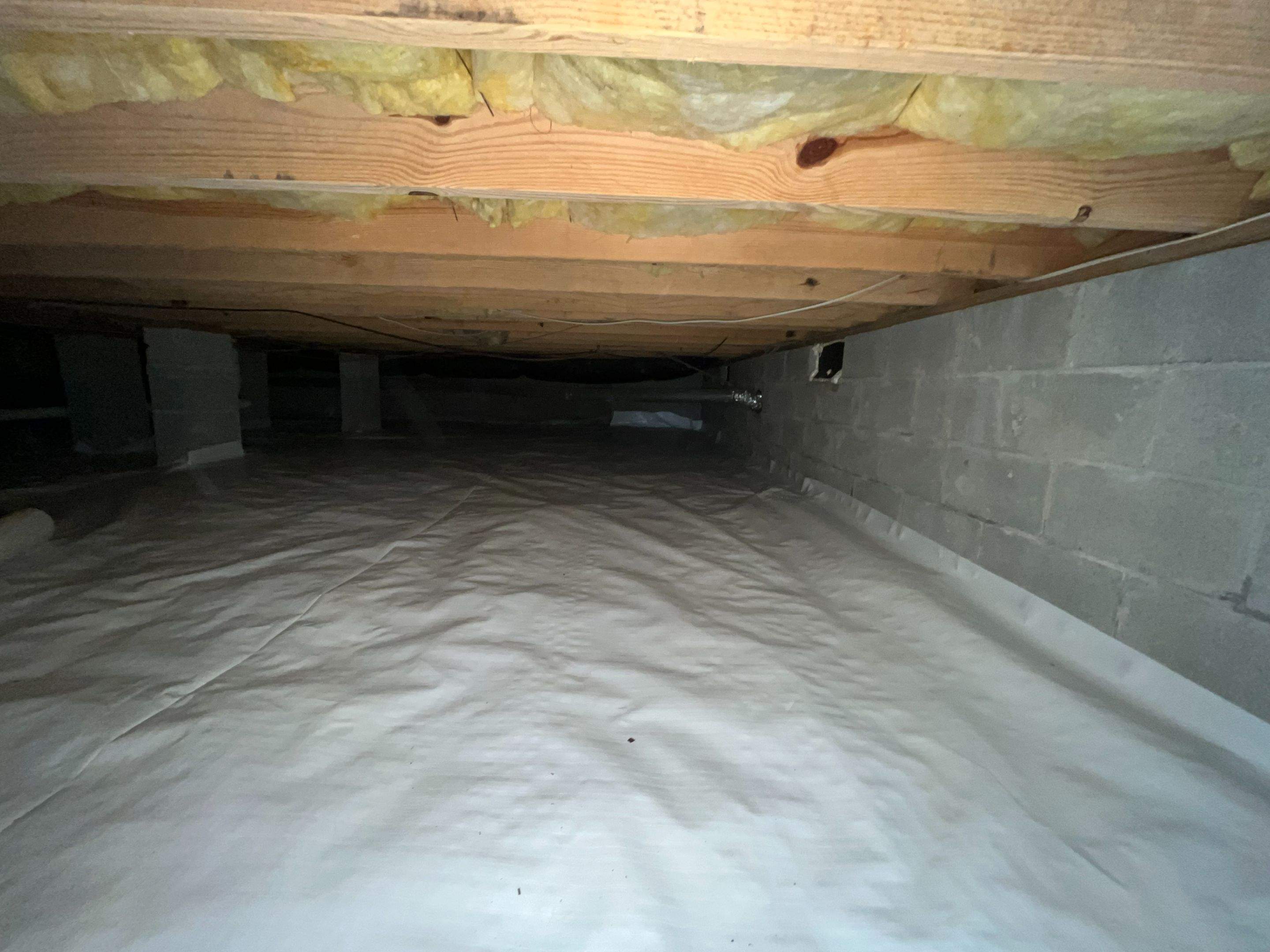 Dehumidifier and Moisture Barrier Install using 14Mil Moisture Barrier by Impact Crawlspace