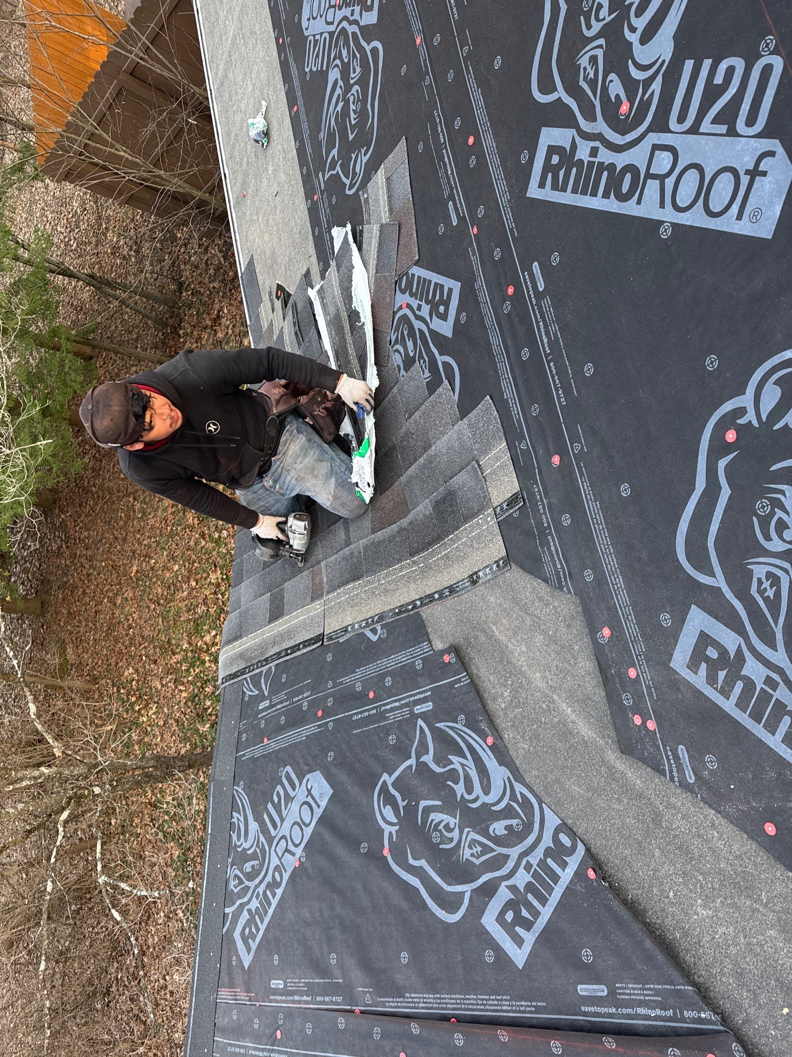 Residential Roofing Installation using Malarkey Vista AR Shingles (Black Oak) by Koontz Construction
