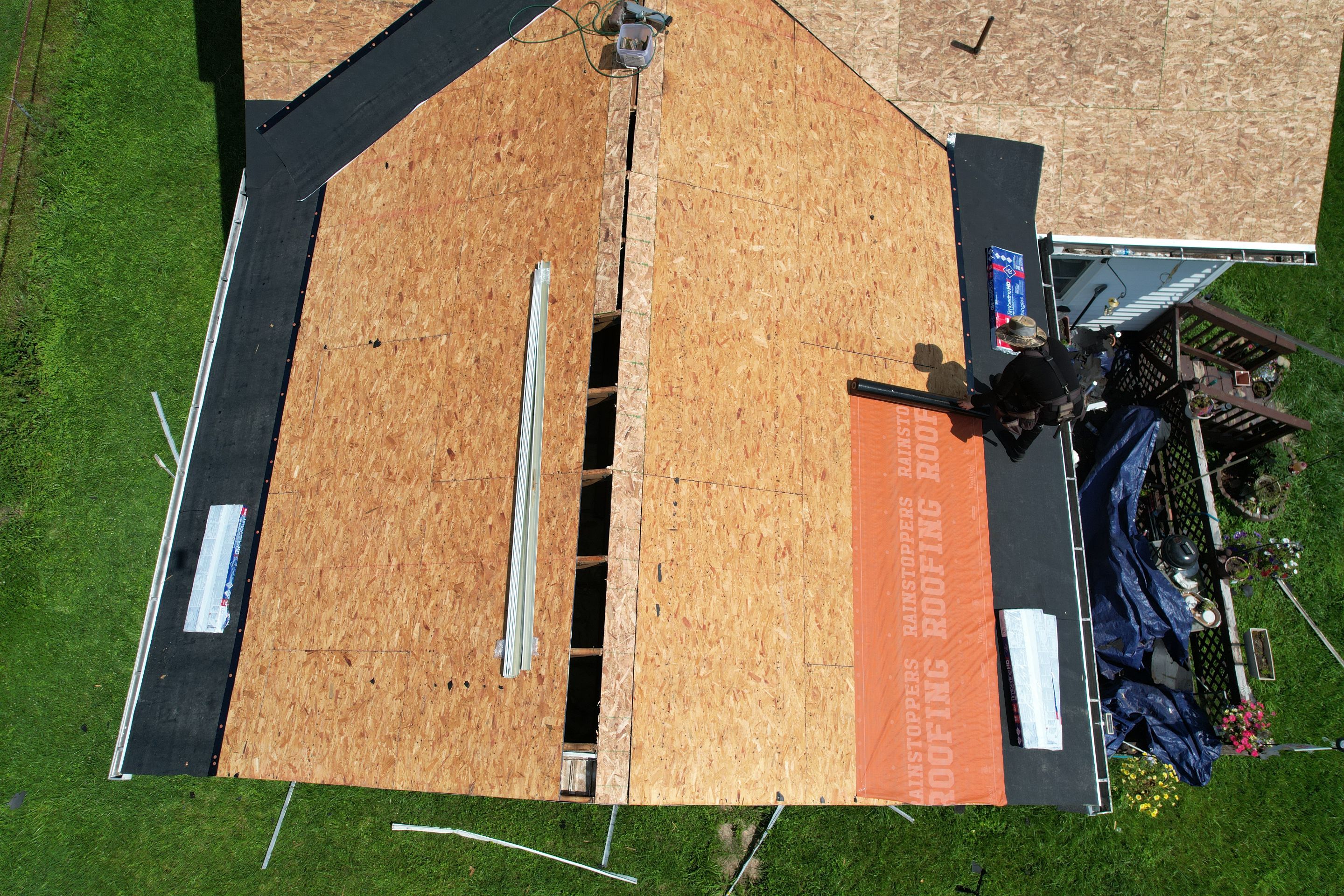 Residential Roofing Installation using GAF Timberline HDZ Barkwood by Rainstoppers Roofing