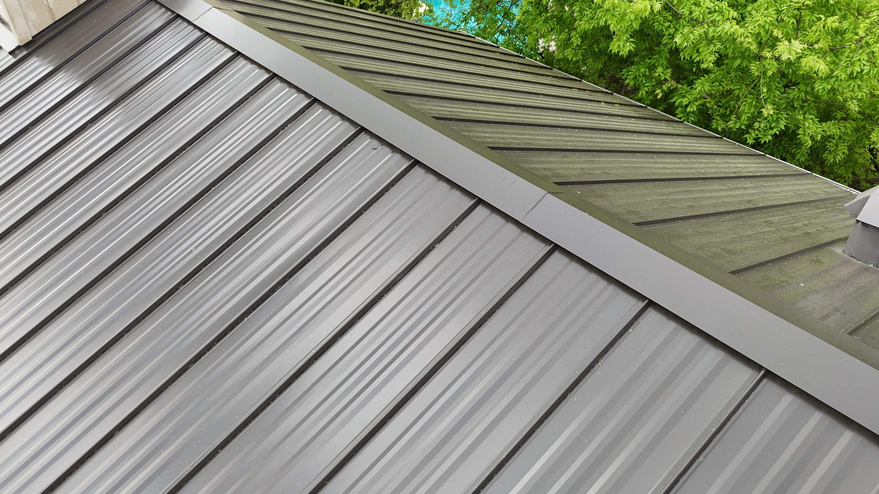 Dark Bronze - L&A Standing Seam with Striations by RoofsOnly.com