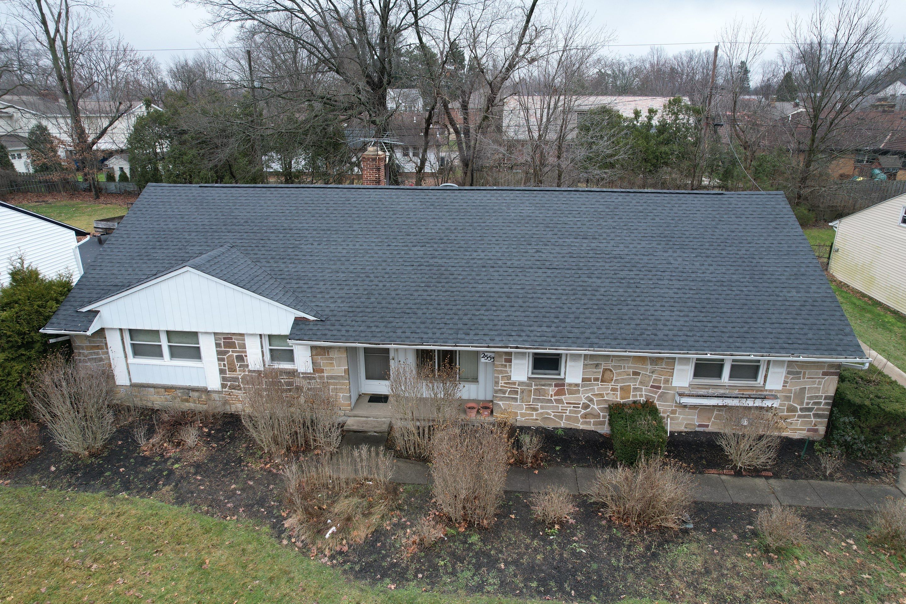 Storm Restoration in Beachwood OH - Roof Replacement using GAF HDZ Charcoal by Atlas Roofing & Restoration