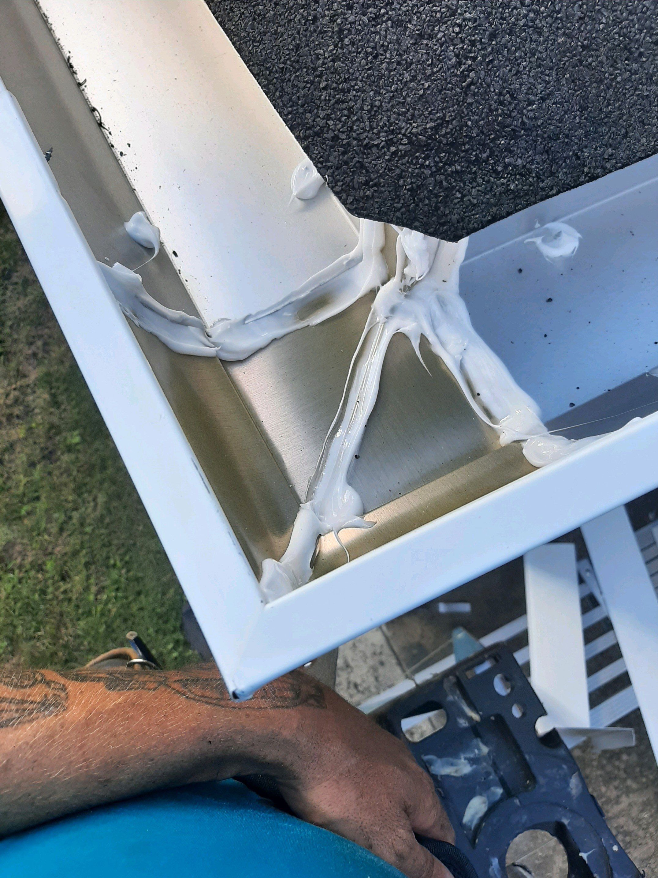 Gutter Installation using White K-Style Seamless Gutters by Gutter Professors