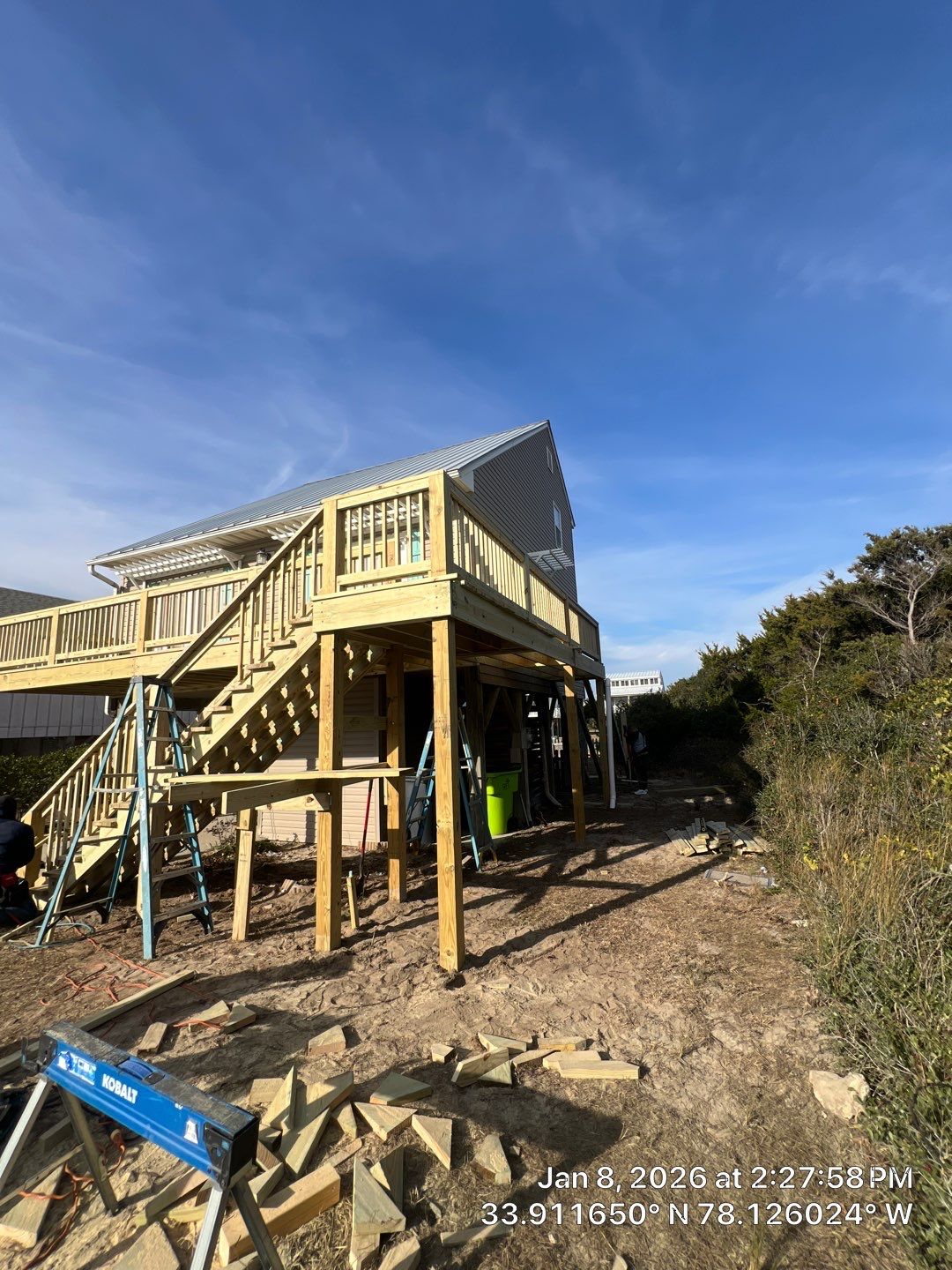 Deck Construction in Oak Island, NC | Coastal Outdoor Living Project by RGR Construction and Roofing, LLC