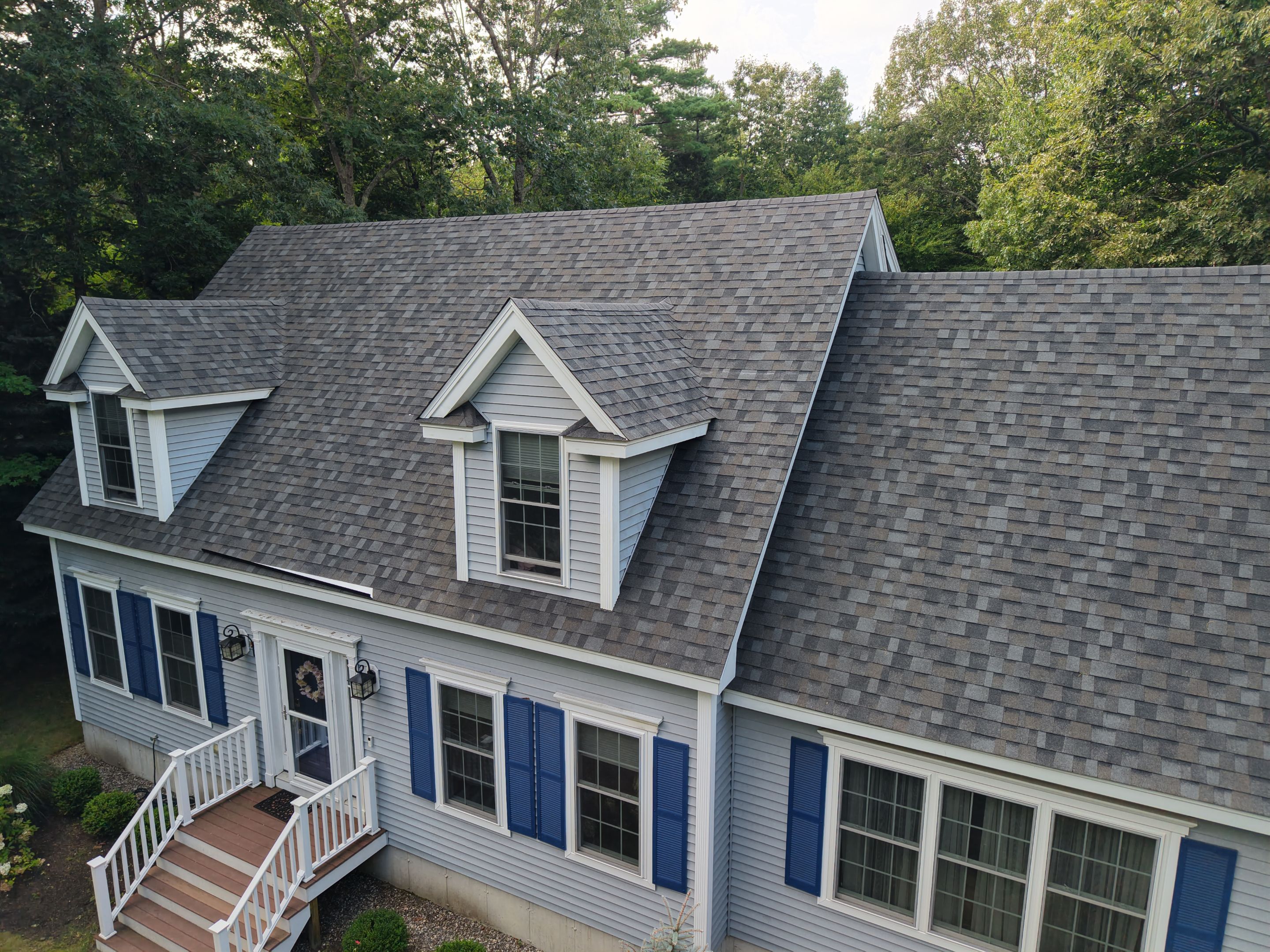 Cape Roof Replacement in Exeter, NH | Owens Corning Williamsburg Gray by Compass exteriors