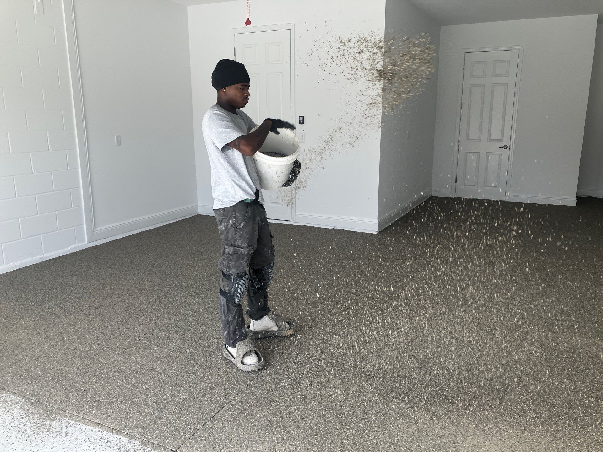Garage Project in Trailmix by Cross Creek Concrete Coatings
