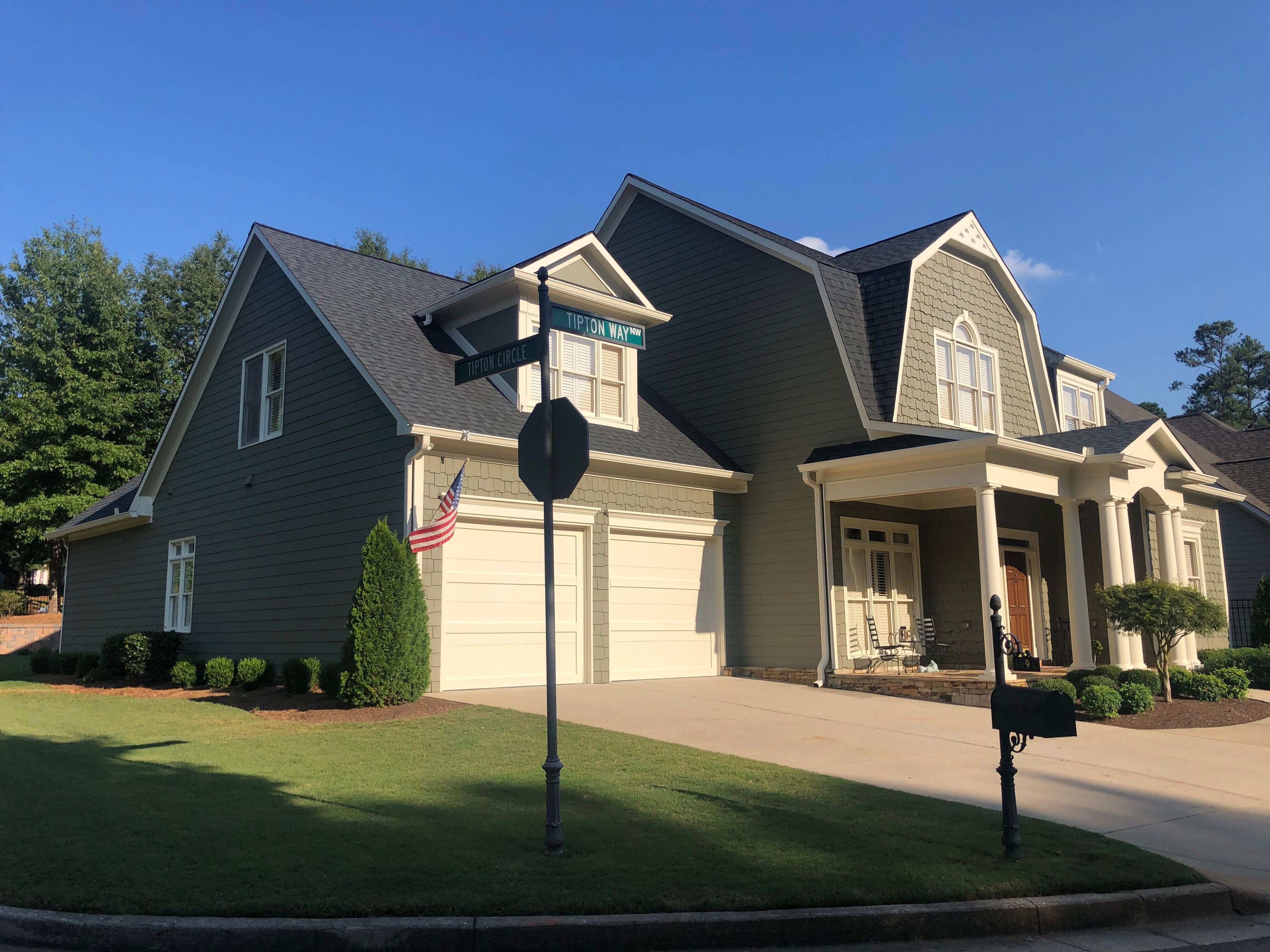 Sage Green Exterior House Painting and Trim Refresh in Acworth by Swift Home Renovations