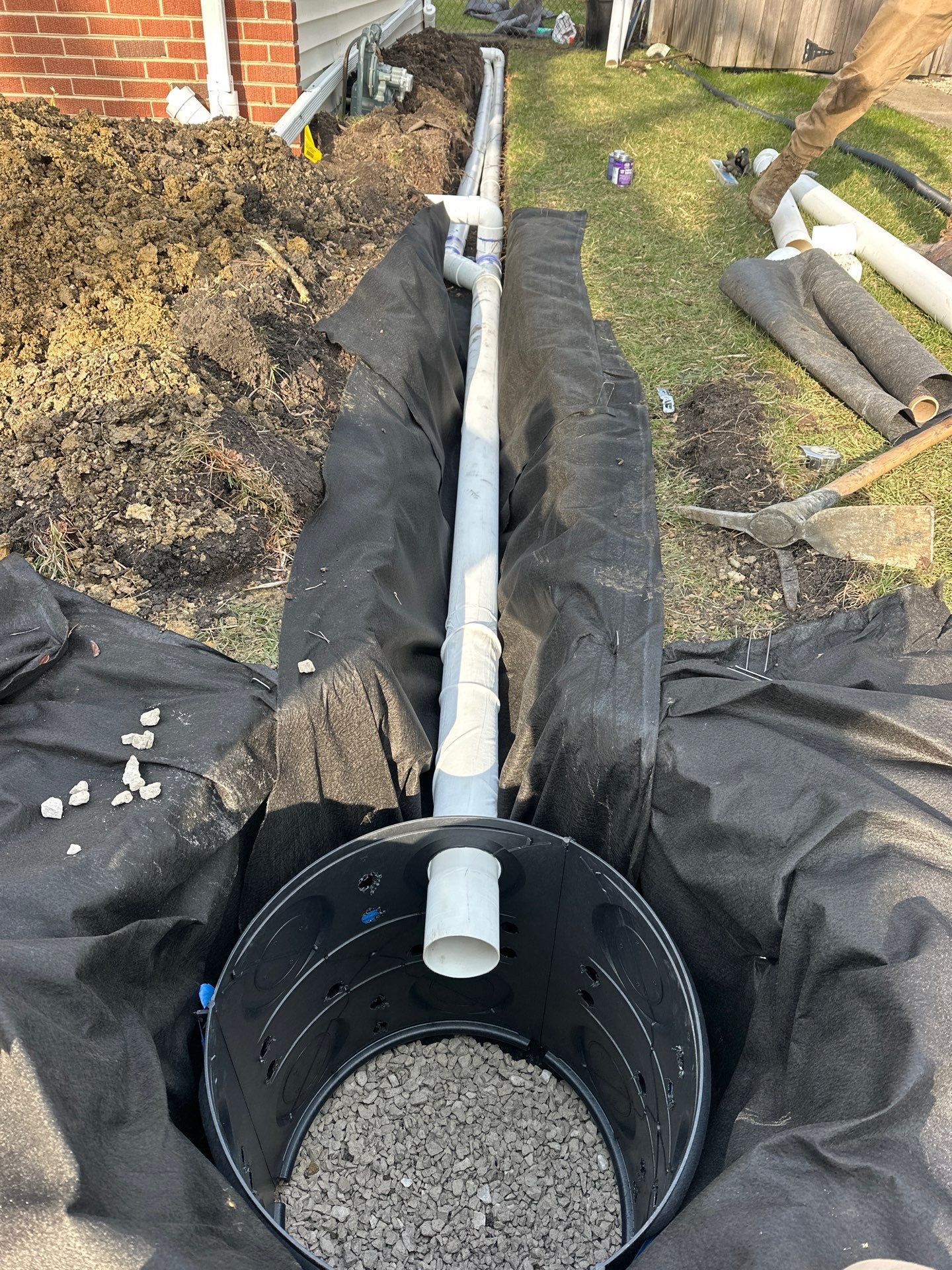 French drain and Sump pump reroute to flo well by A&N