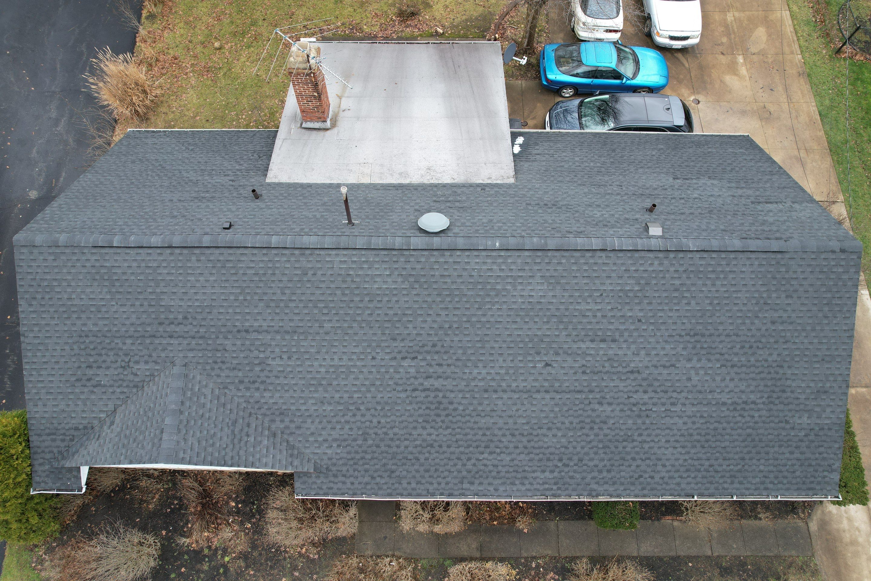 Storm Restoration in Beachwood OH - Roof Replacement using GAF HDZ Charcoal by Atlas Roofing & Restoration